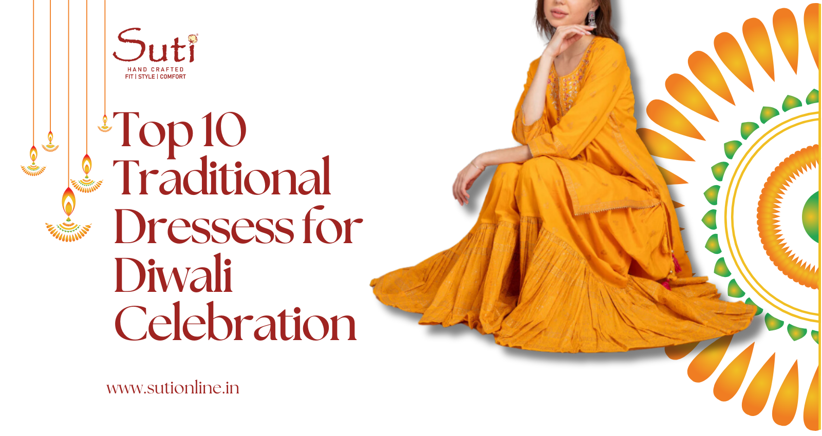 Top 10 Traditional Dresses for Diwali Celebration | Suti  sutionline