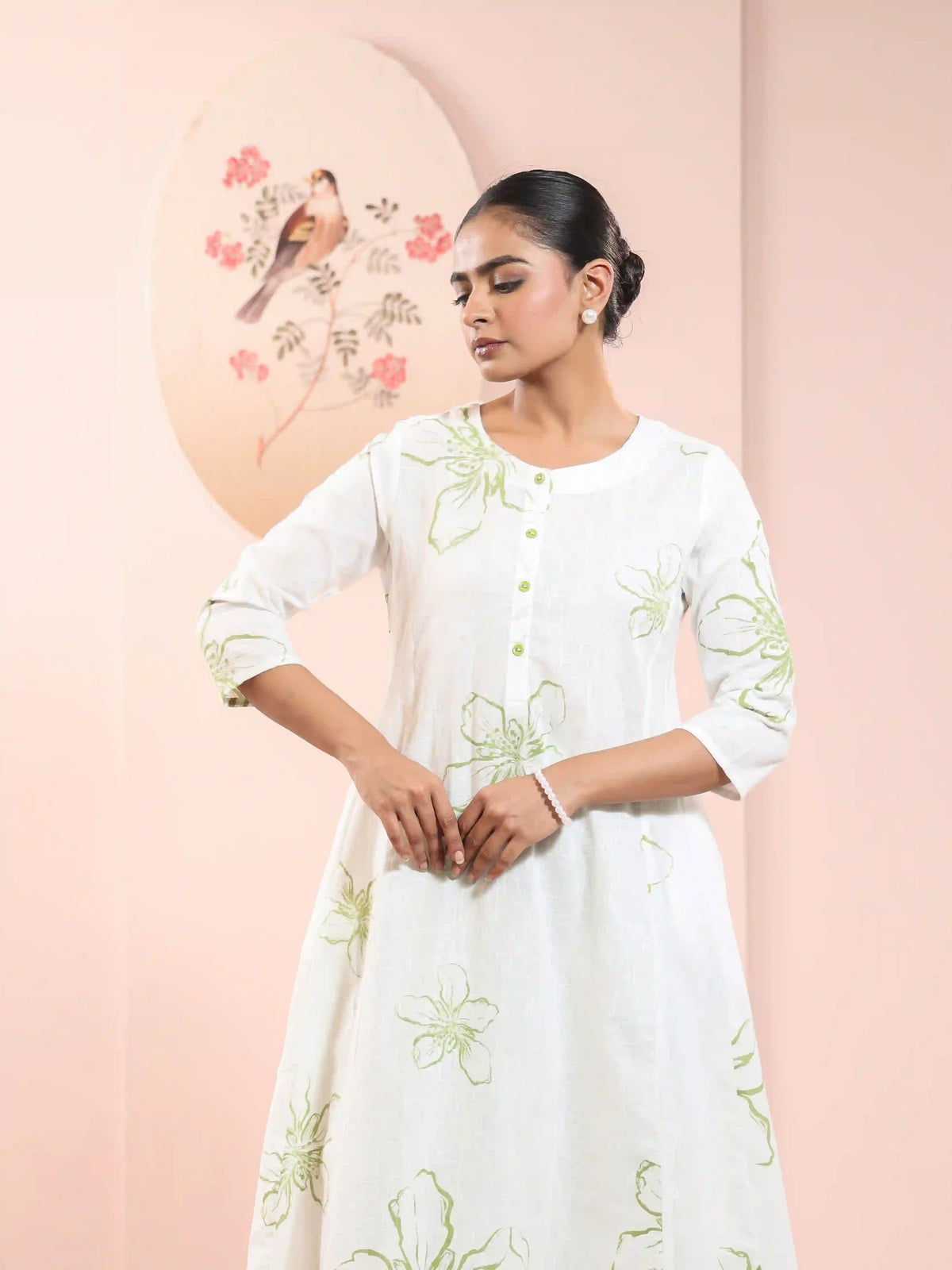 FLORAL PRINTED 2PC KALIDAR KURTA SET