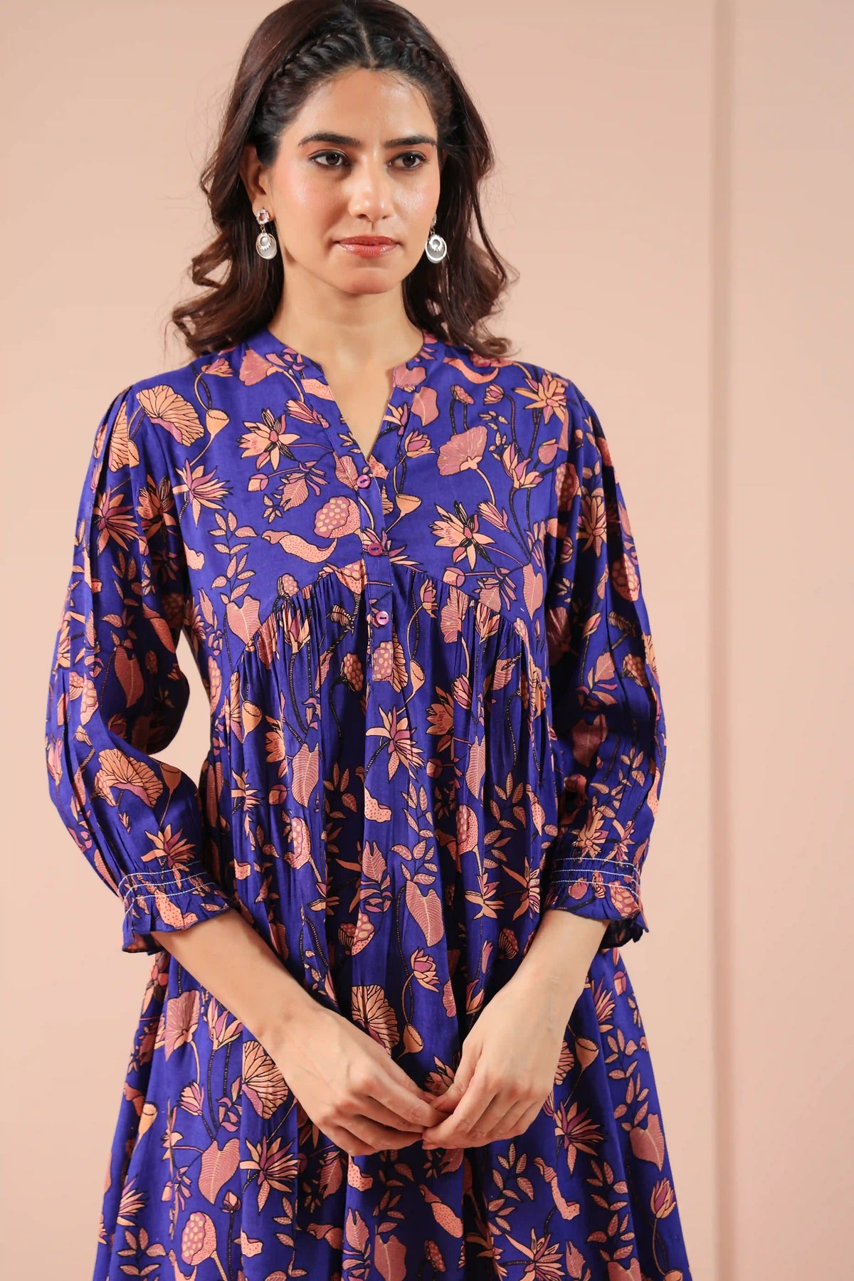 SUTI WOMEN RAYON PRINTED SHORT DRESS