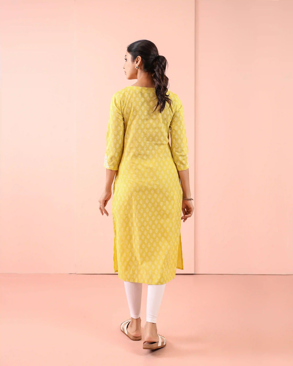 MUL COTTON KHADI PRINTED CHIKANKARI EMBROIDERY KURTI
