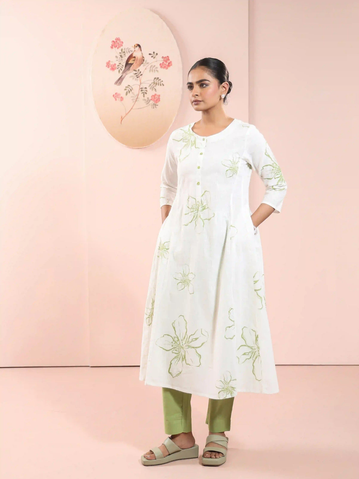 FLORAL PRINTED 2PC KALIDAR KURTA SET