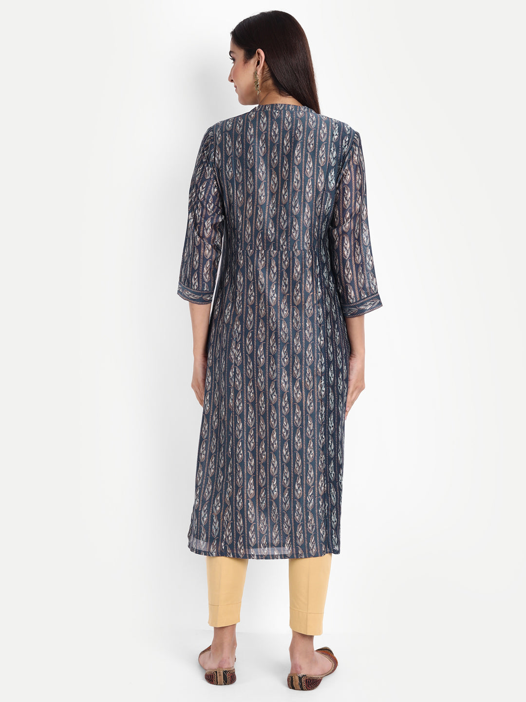 Women Blue Ethnic Motifs Printed Kurta