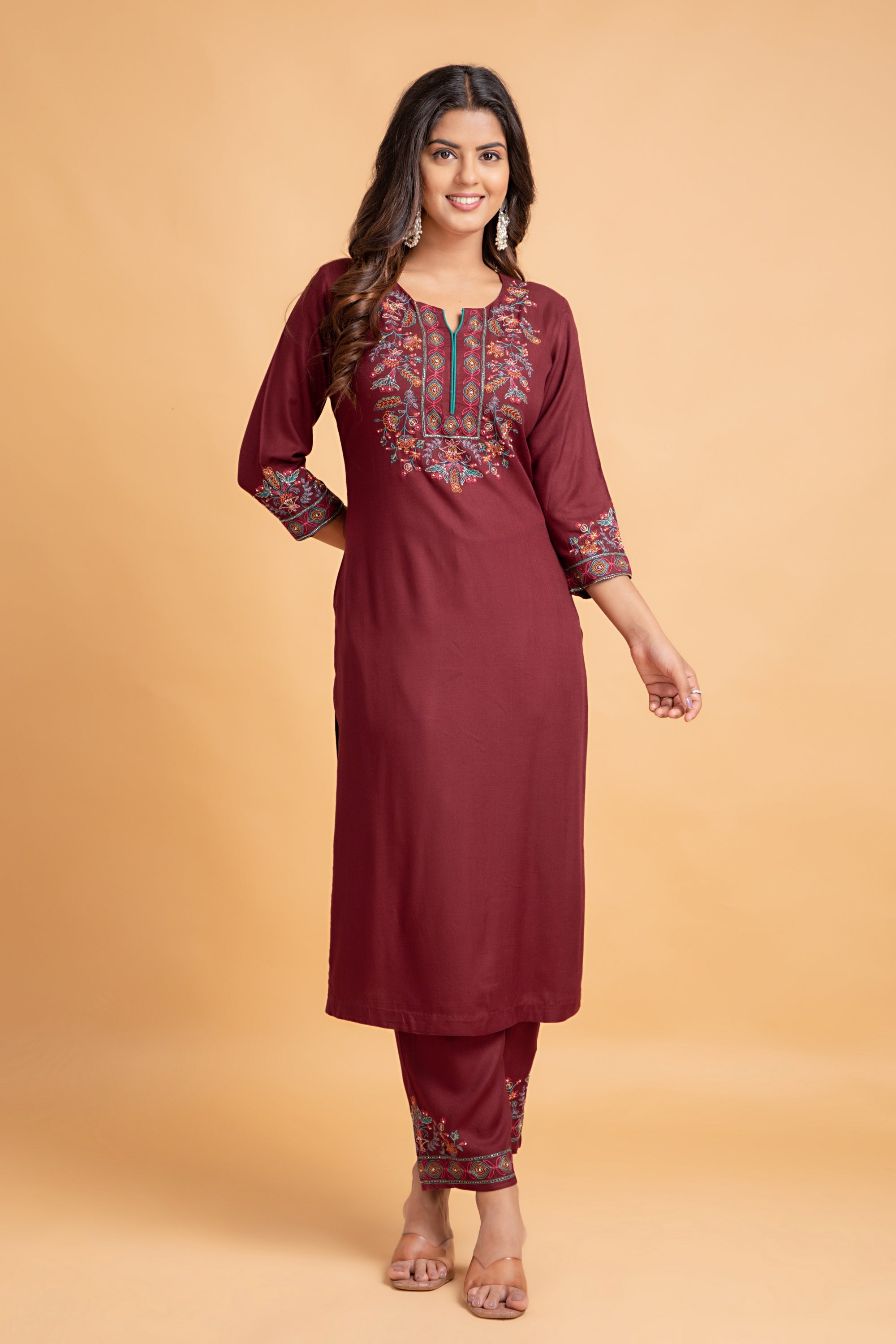 Cordovan 2 Pcs Kurta Set in Rayon Twill