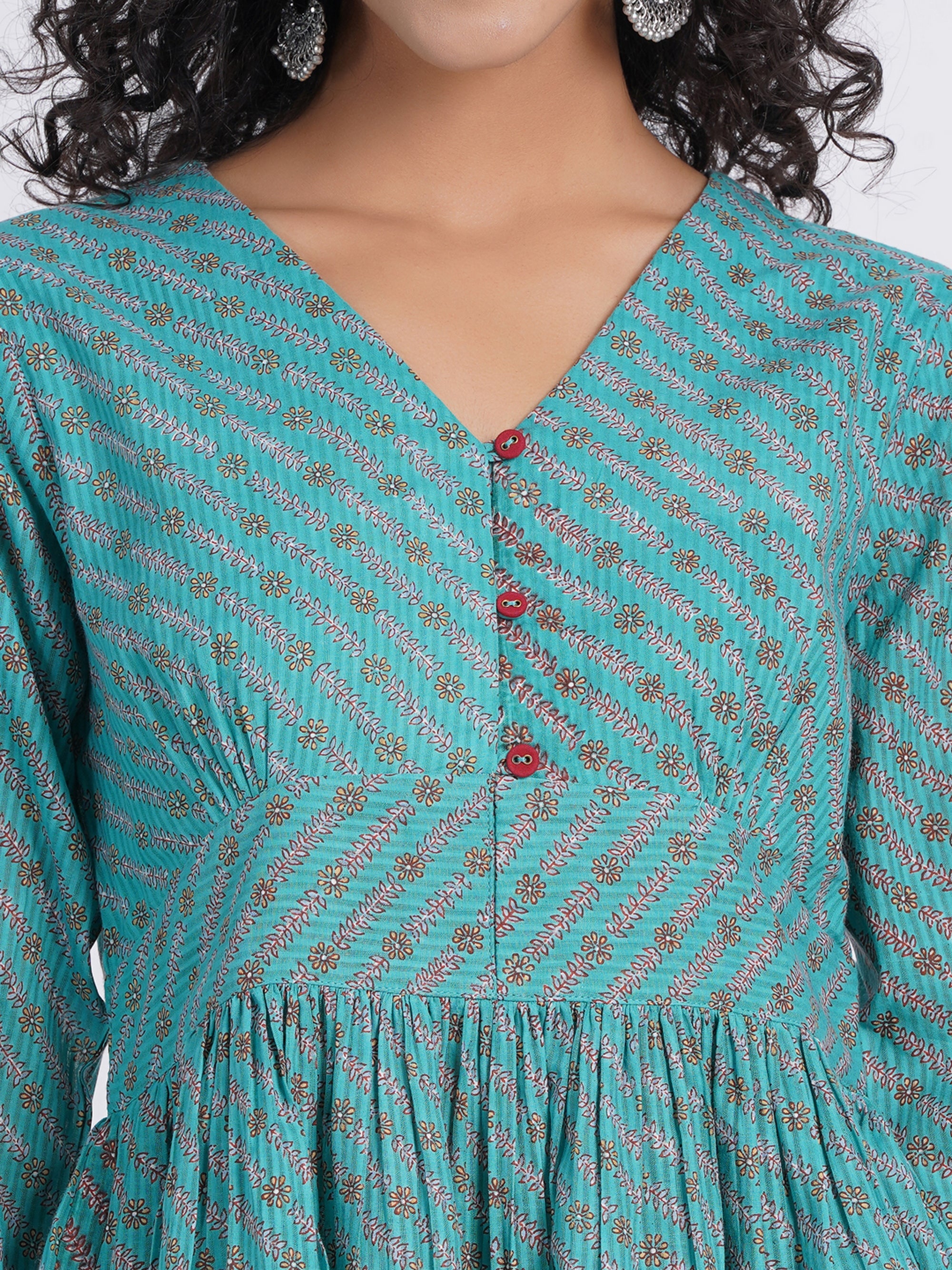 Rama Green Co-ord Set in Cotton Dobby