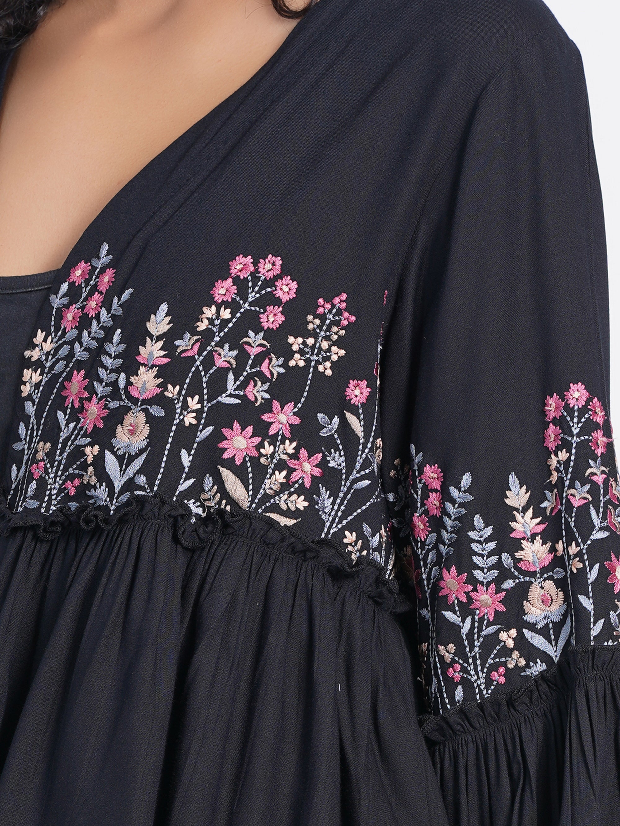 Black Shrug and Jackets in Rayon