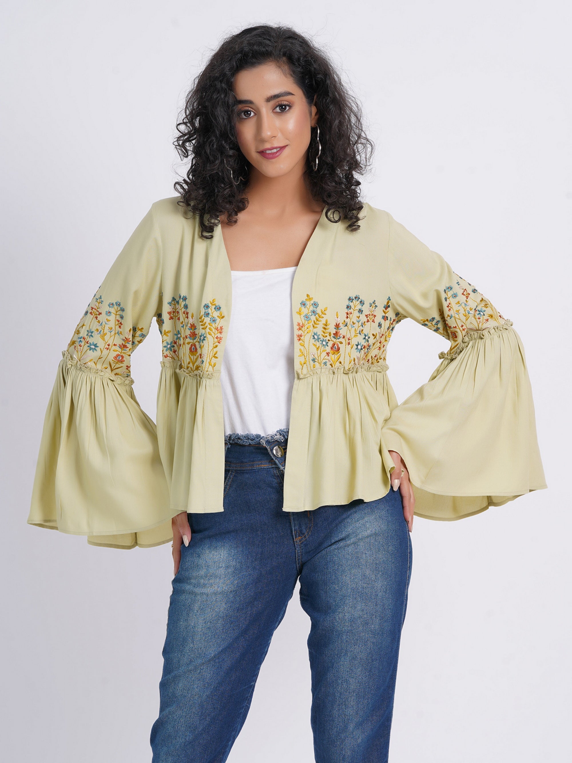Reed Green Shrug and Jackets in Rayon
