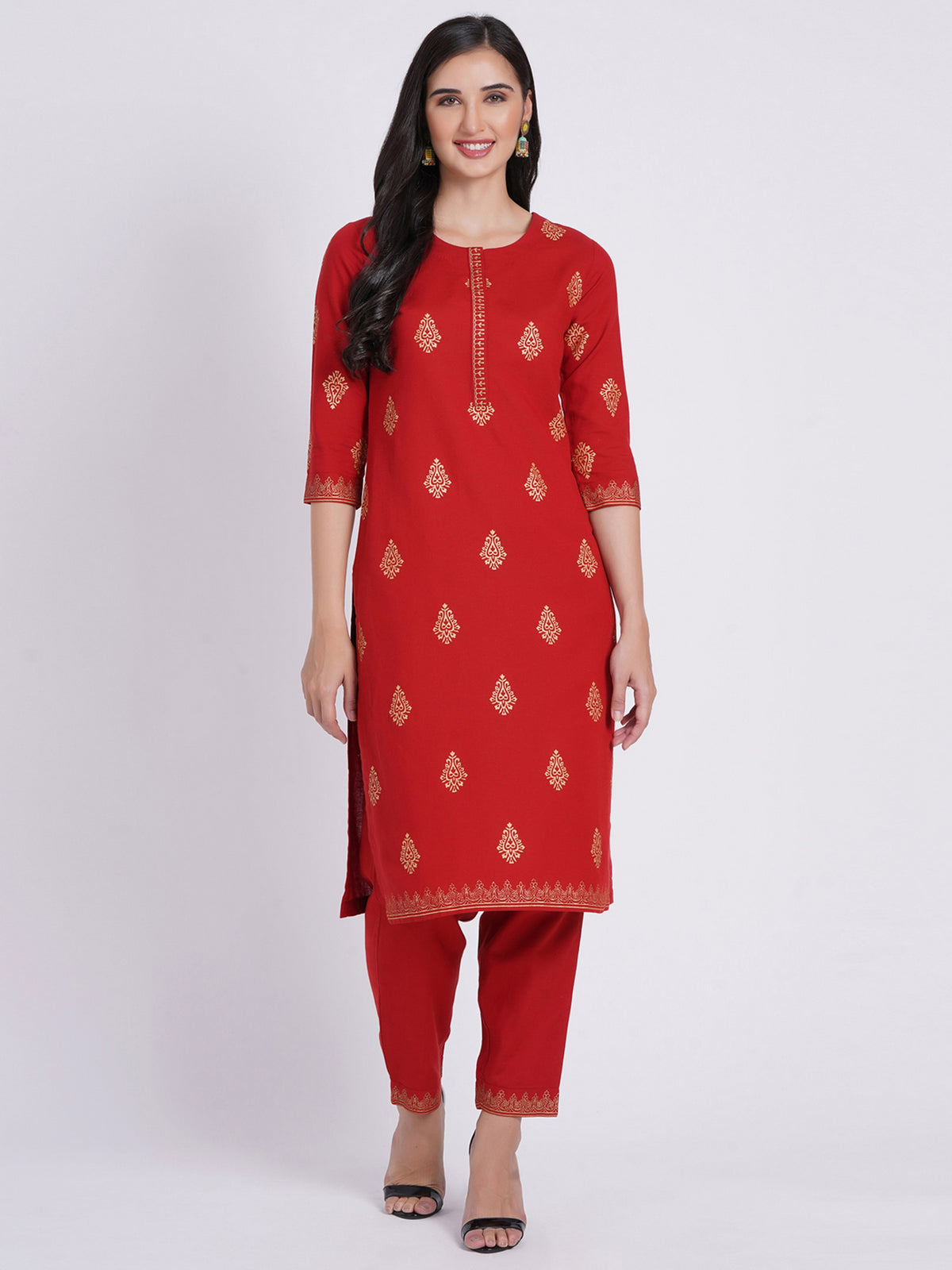 GOLD PRINTED 2PCS.KURTA SET