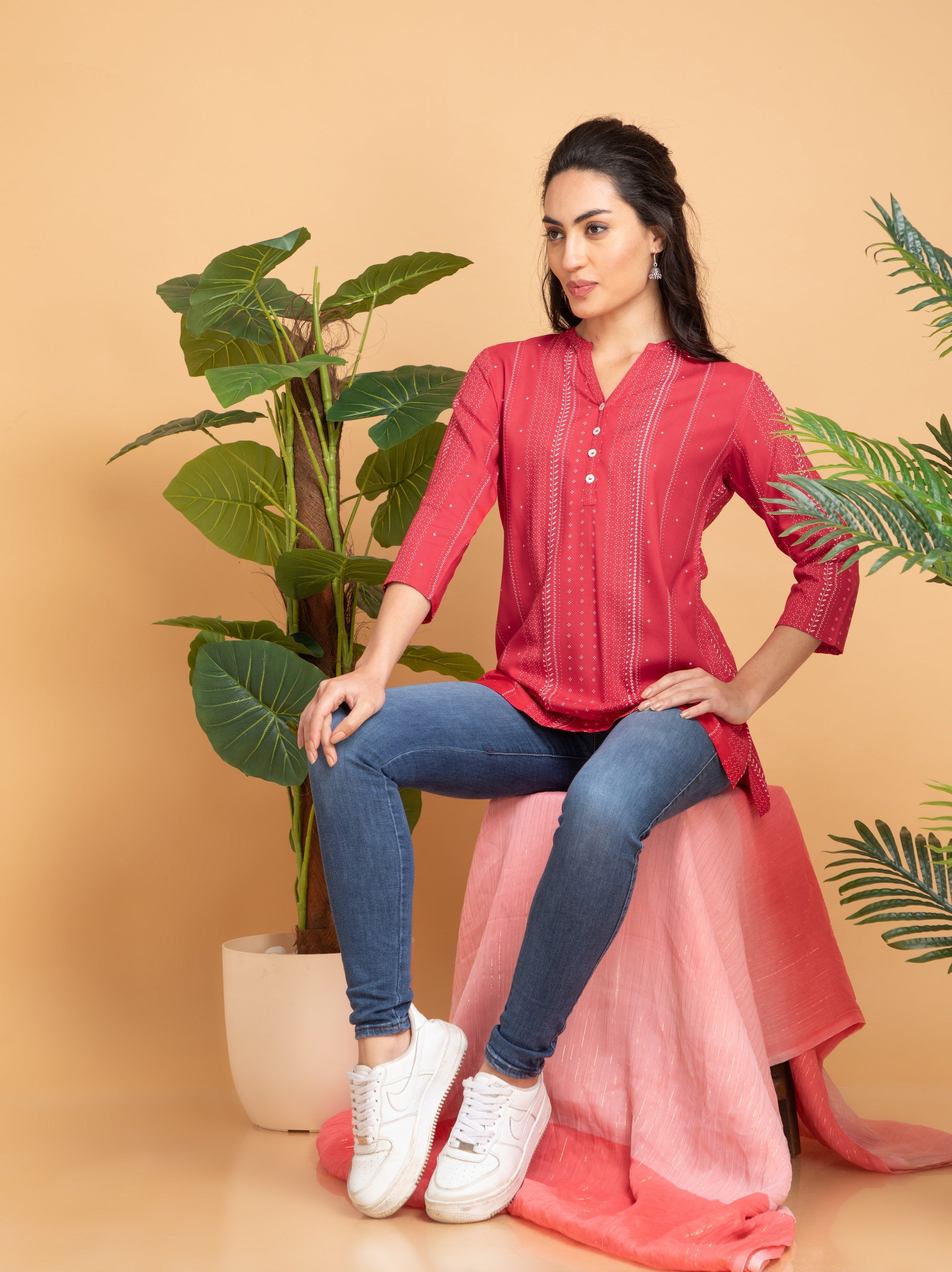 Red Top in Rayon