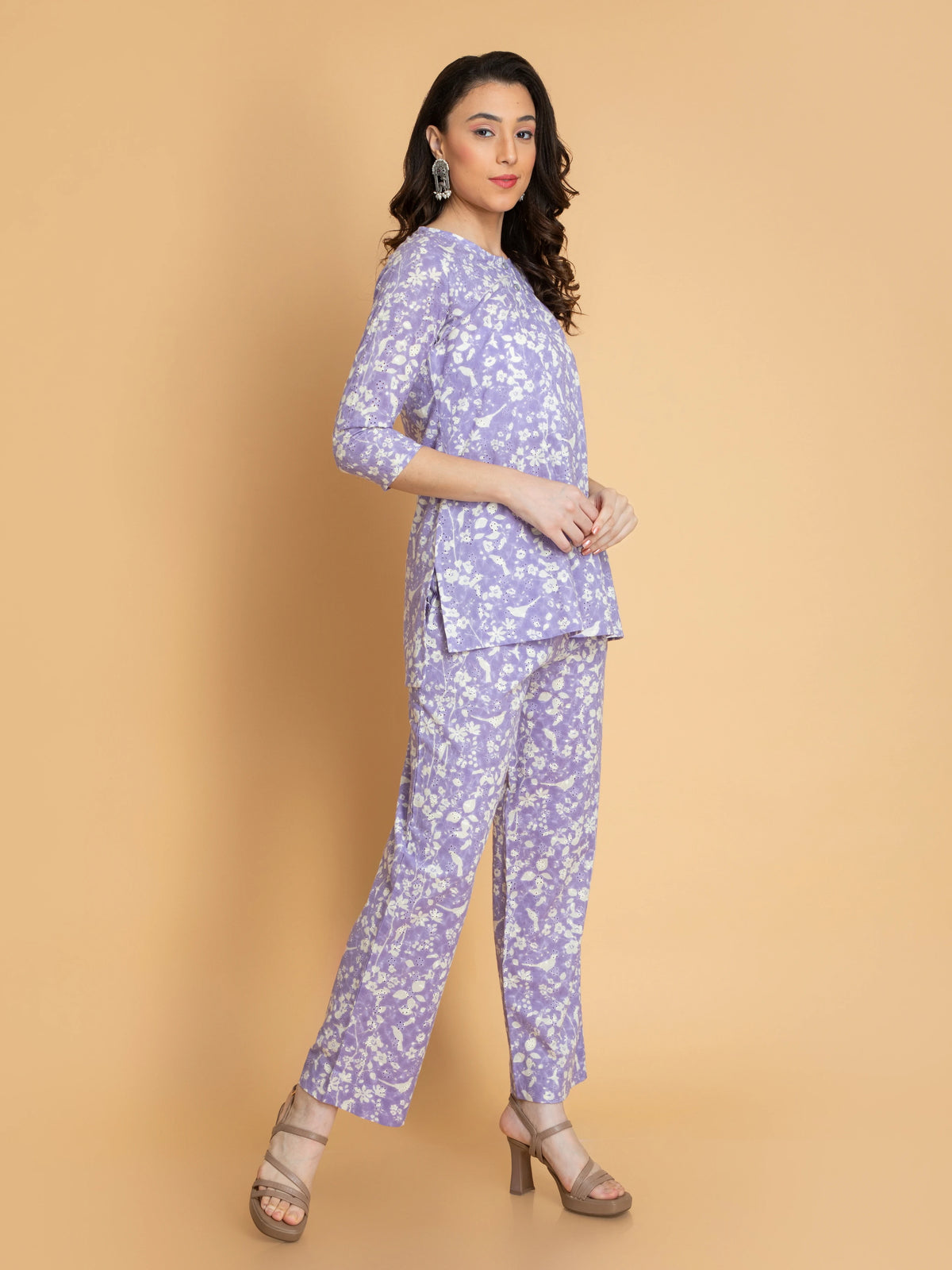 PRINTED SCHIFFLI CO-ORD SET HAND CRAFTED