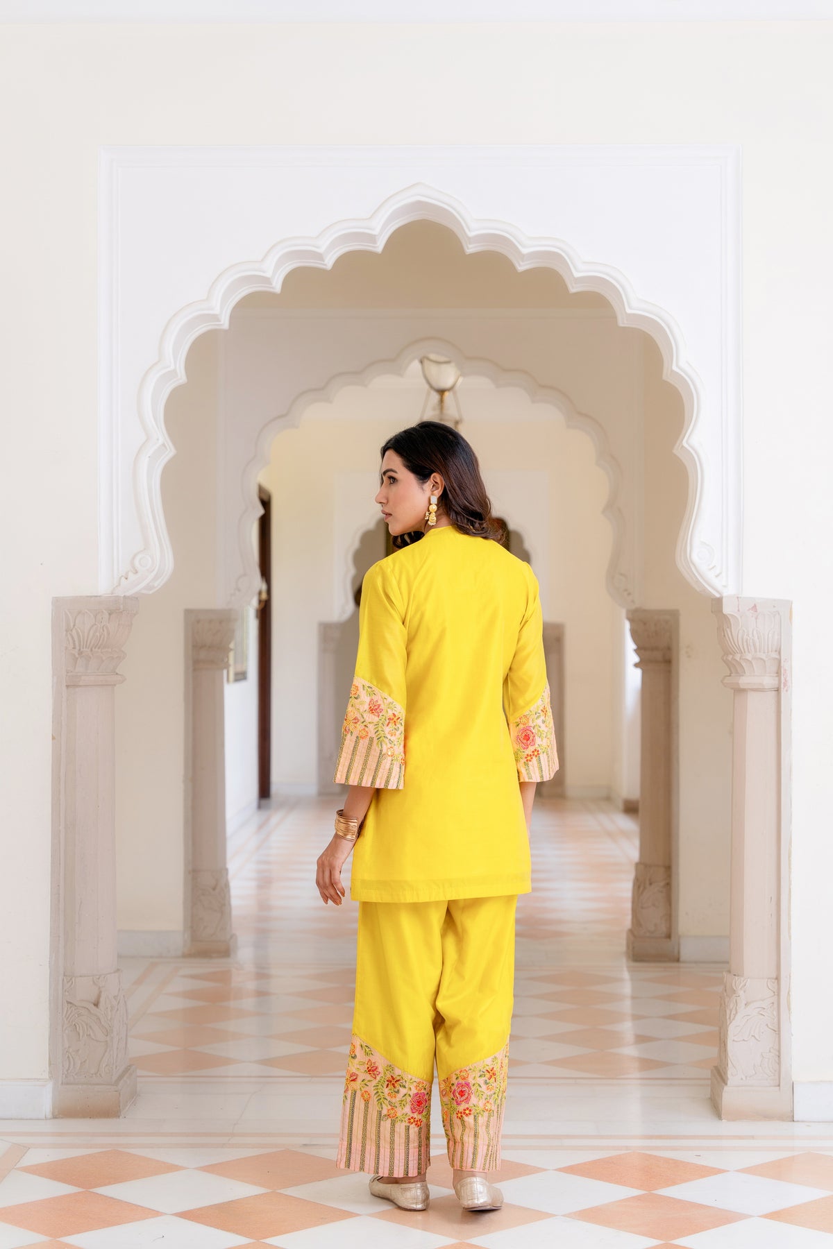 CHANDERI SILK ADDA WORK 2 PCS CO-ORD SET