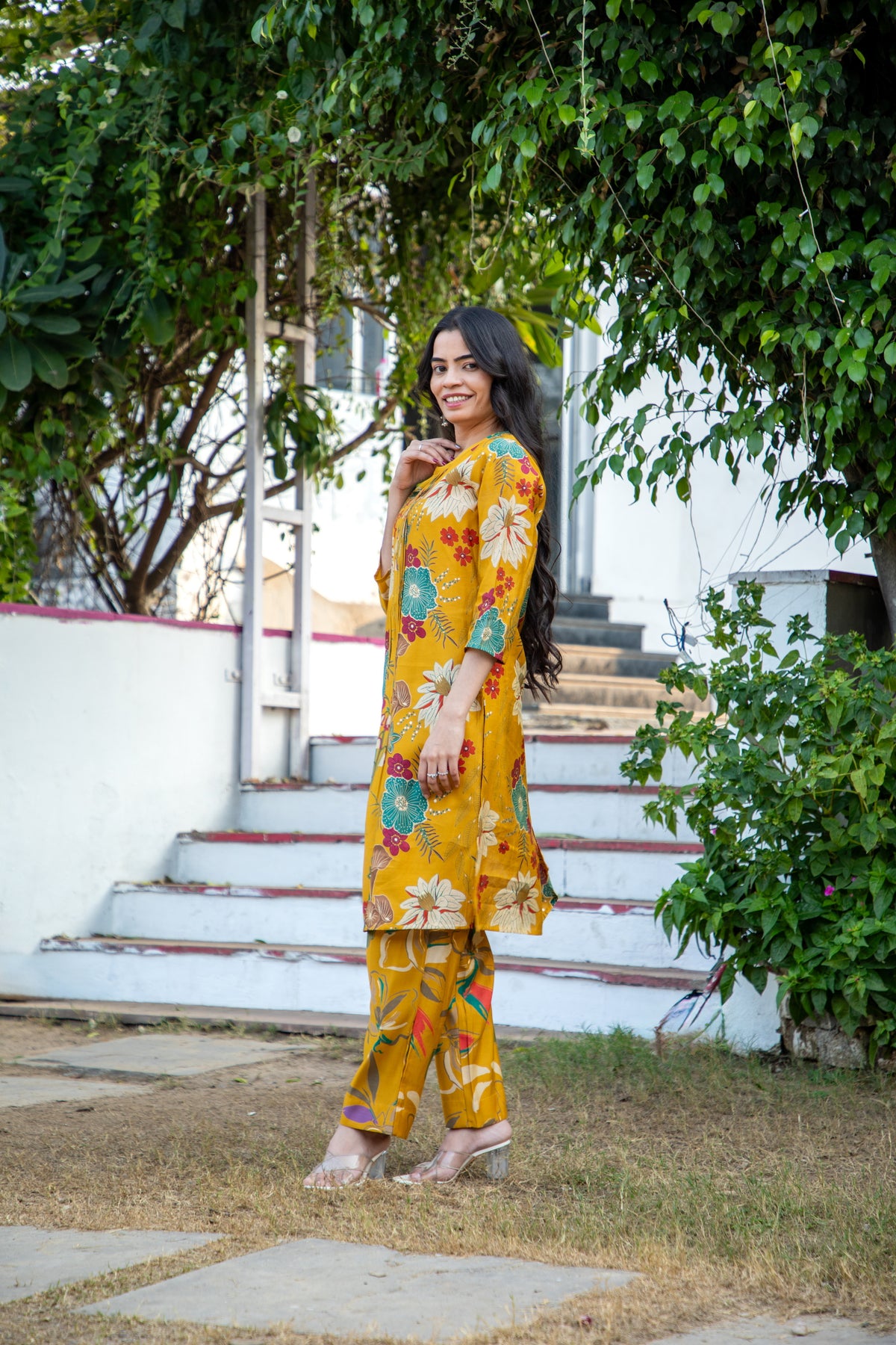 DIGITAL PRINTED 2PC CO-ORD SET WITH LACE DETAILS