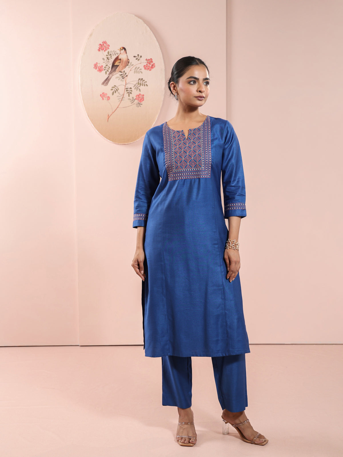 TUSSER SILK KANTHA EMBROIDERED KURTI