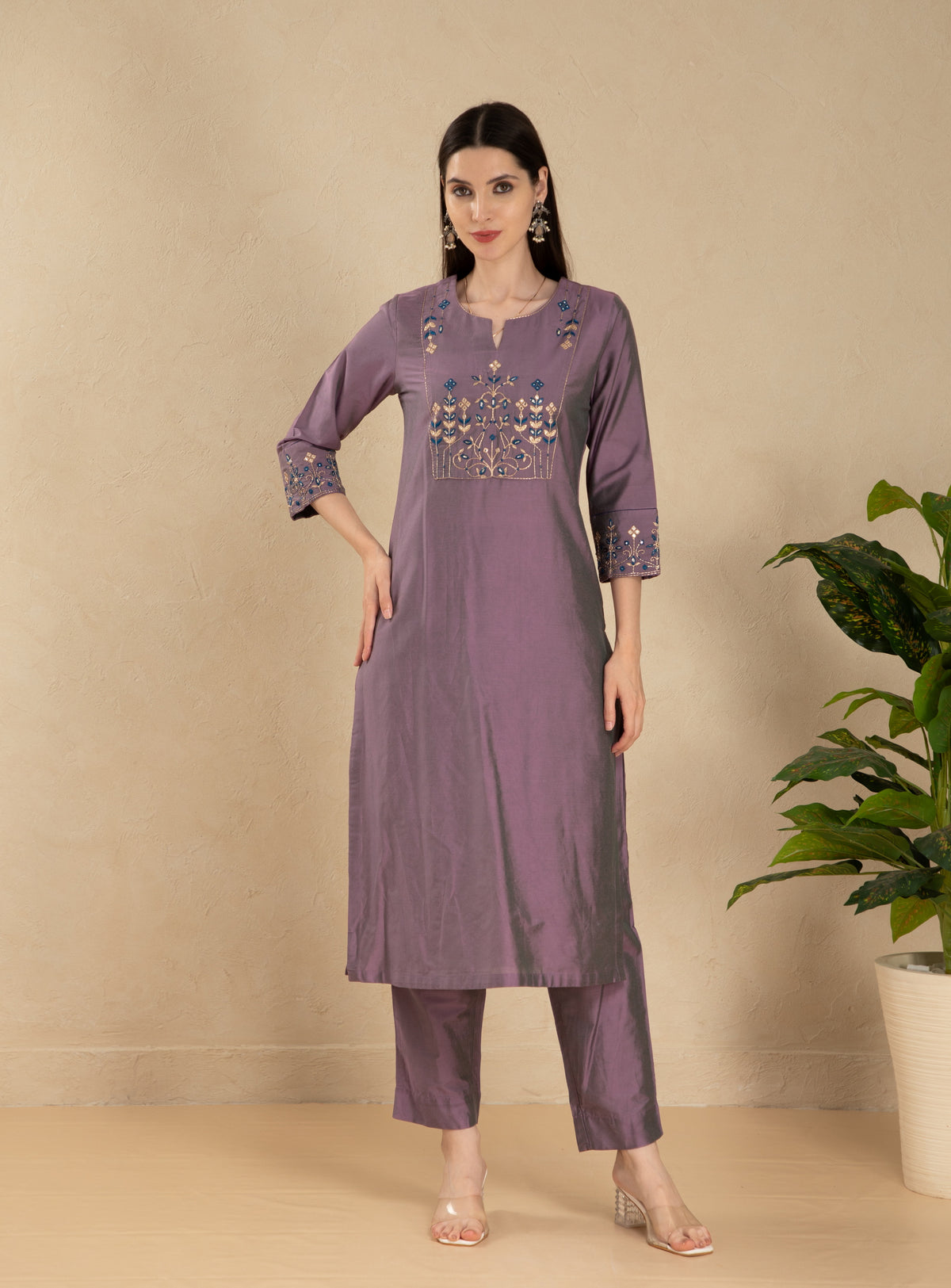 SILK BASE 2PC KURTA SET WITH GOTA PATTI EMBROIDERY
