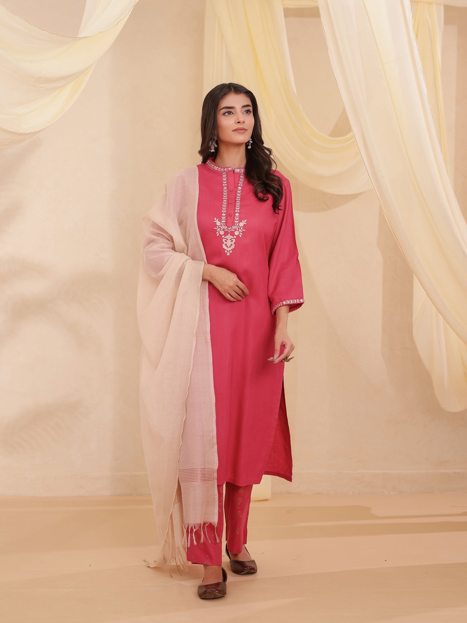 FESTIVE EMBROIDERED STRAIGHT KURTA SET