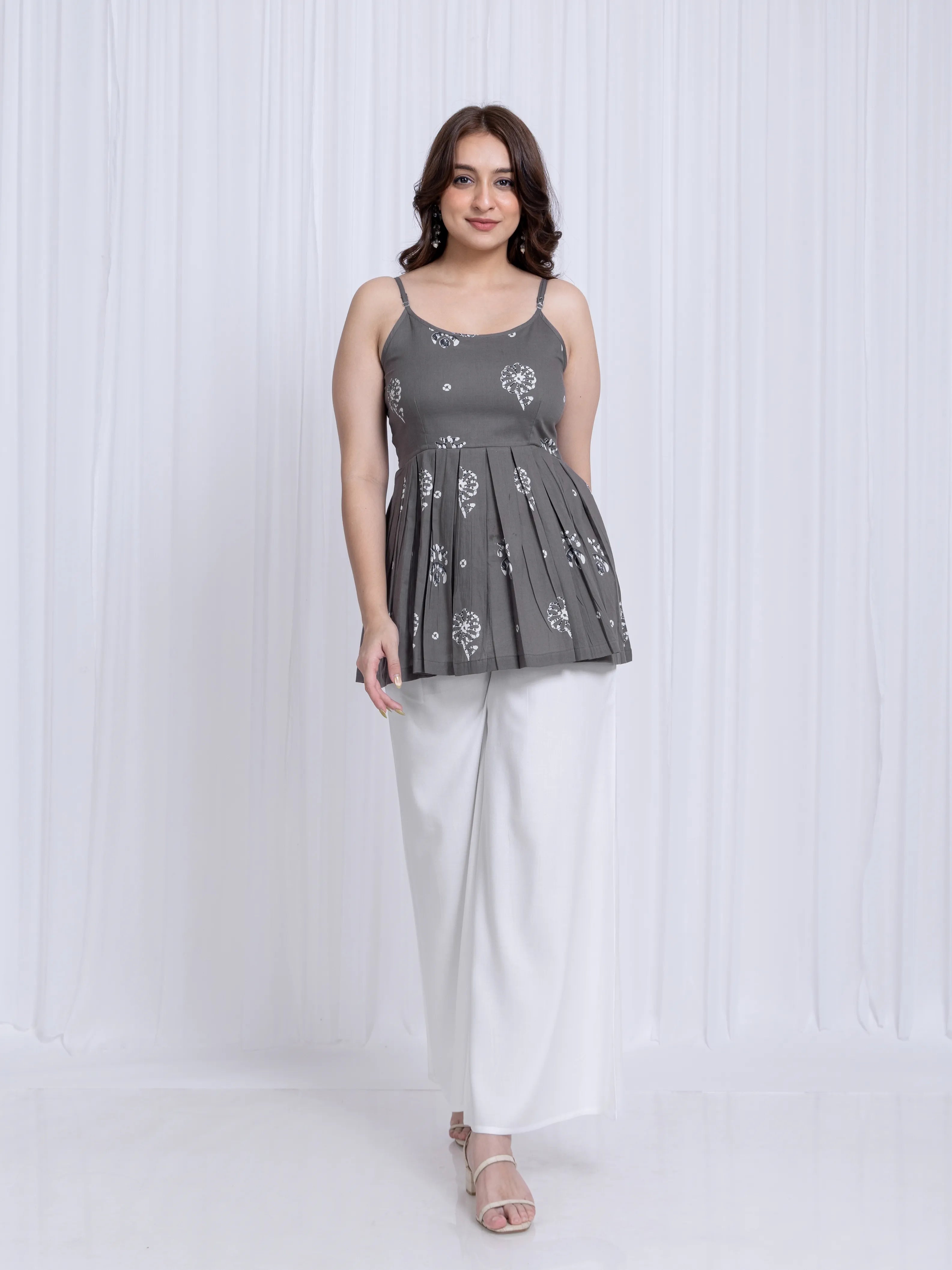 DABU PRINTED INDO WESTREN FLAIRED SHORT TOP