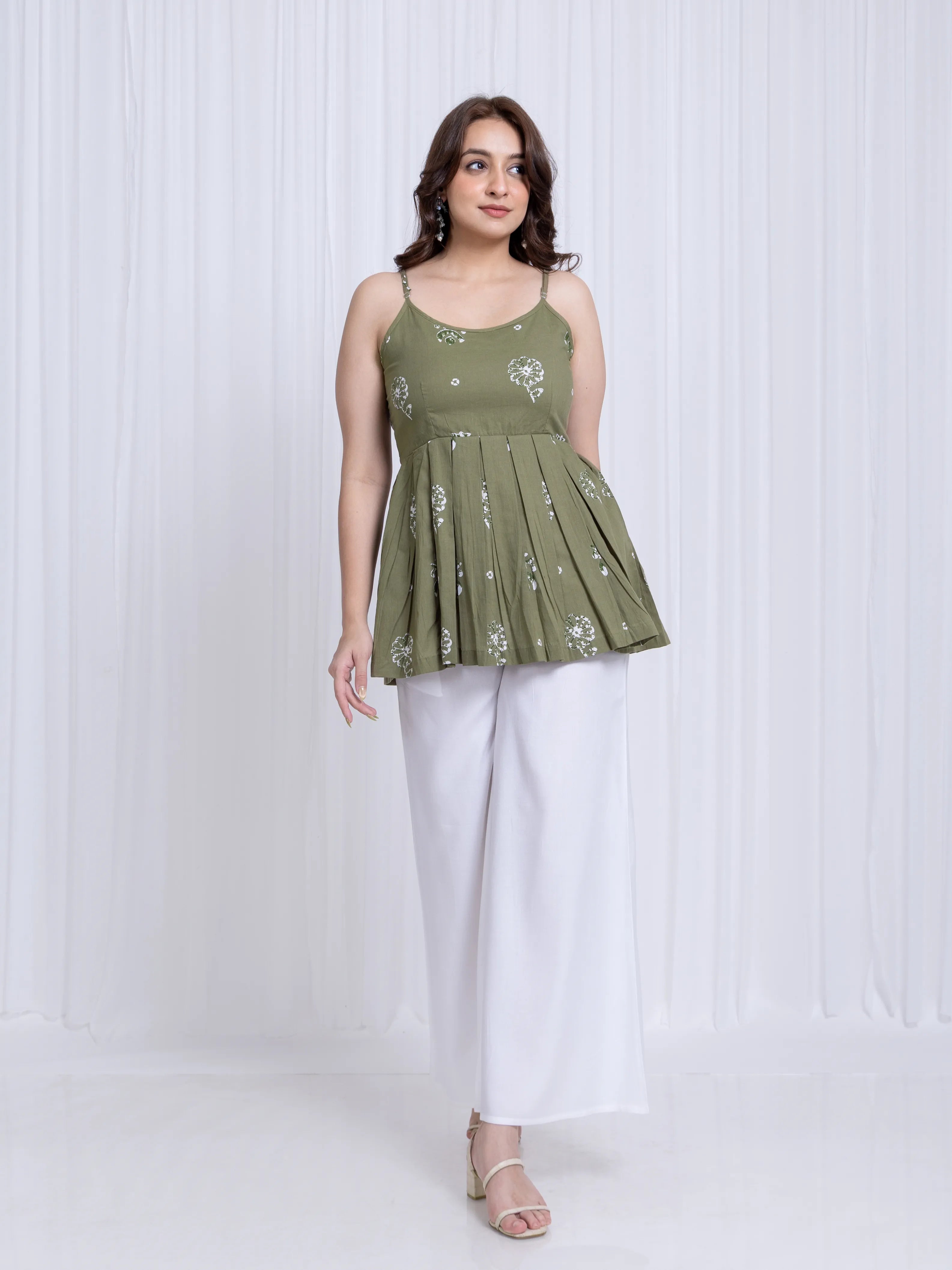 DABU PRINTED INDO WESTREN FLAIRED SHORT TOP