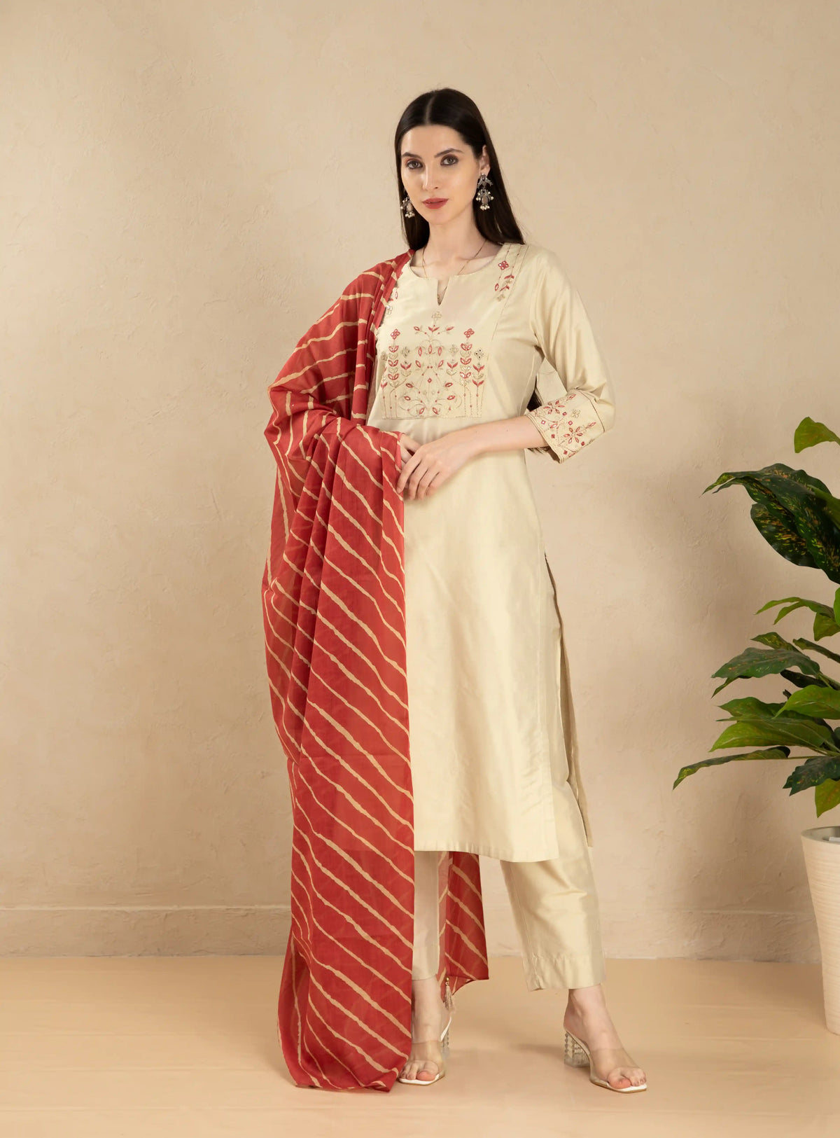 SILK BASE 2PC KURTA SET WITH GOTA PATTI EMBROIDERY