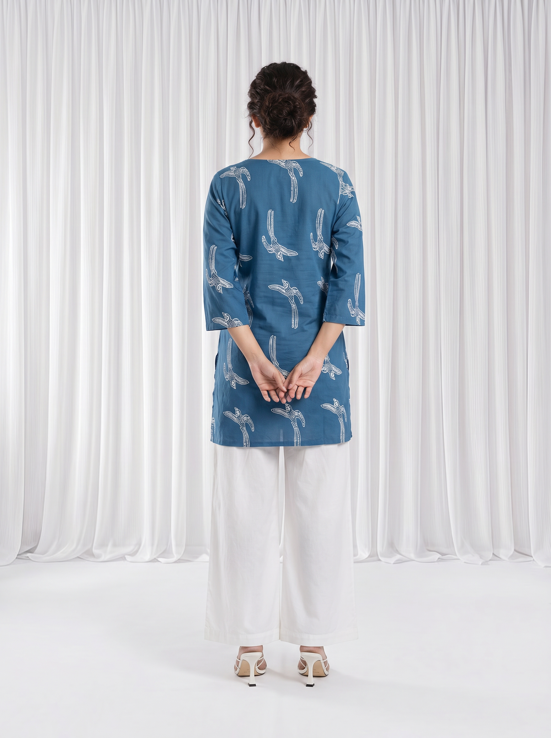 Blue Sapphire Mul Cotton Printed Comfort Fit Kurti for women