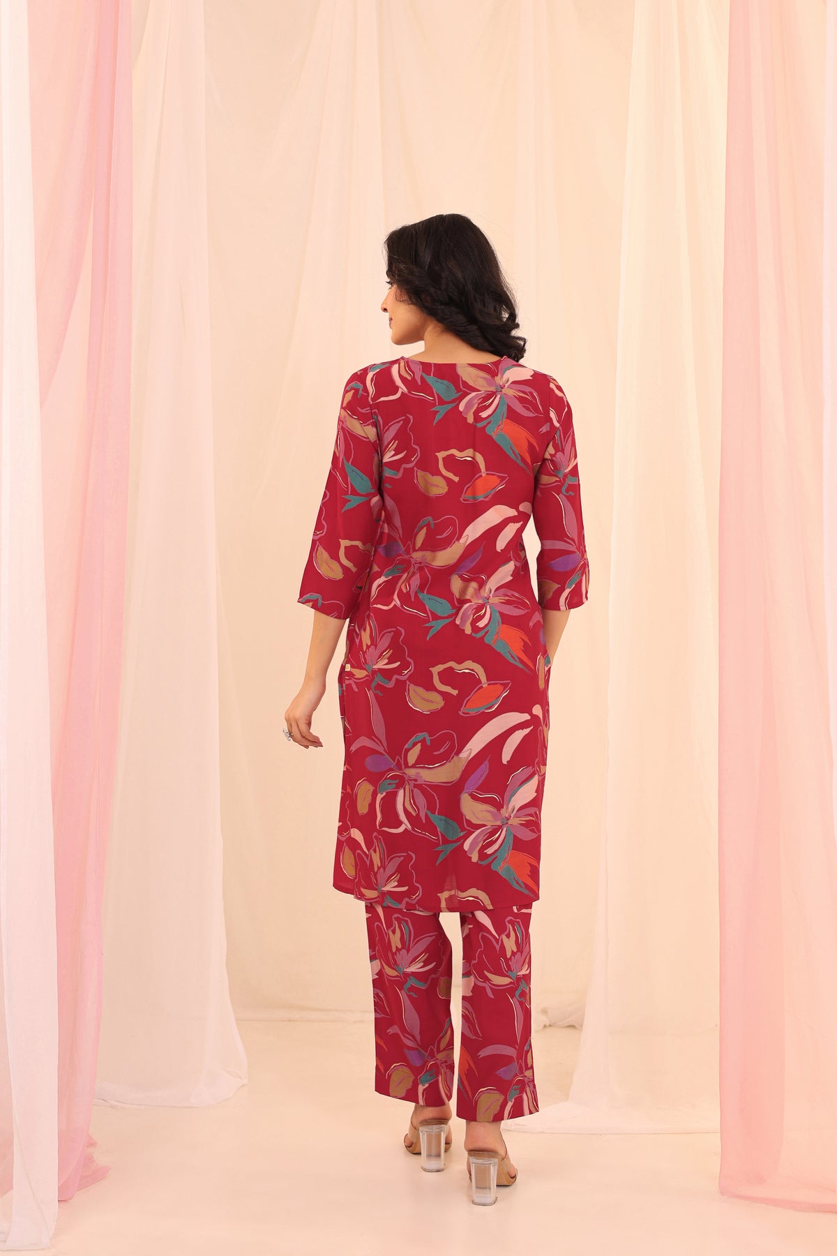 DIGITAL PRINTED CO-ORD SET WITH LACE DETAILS