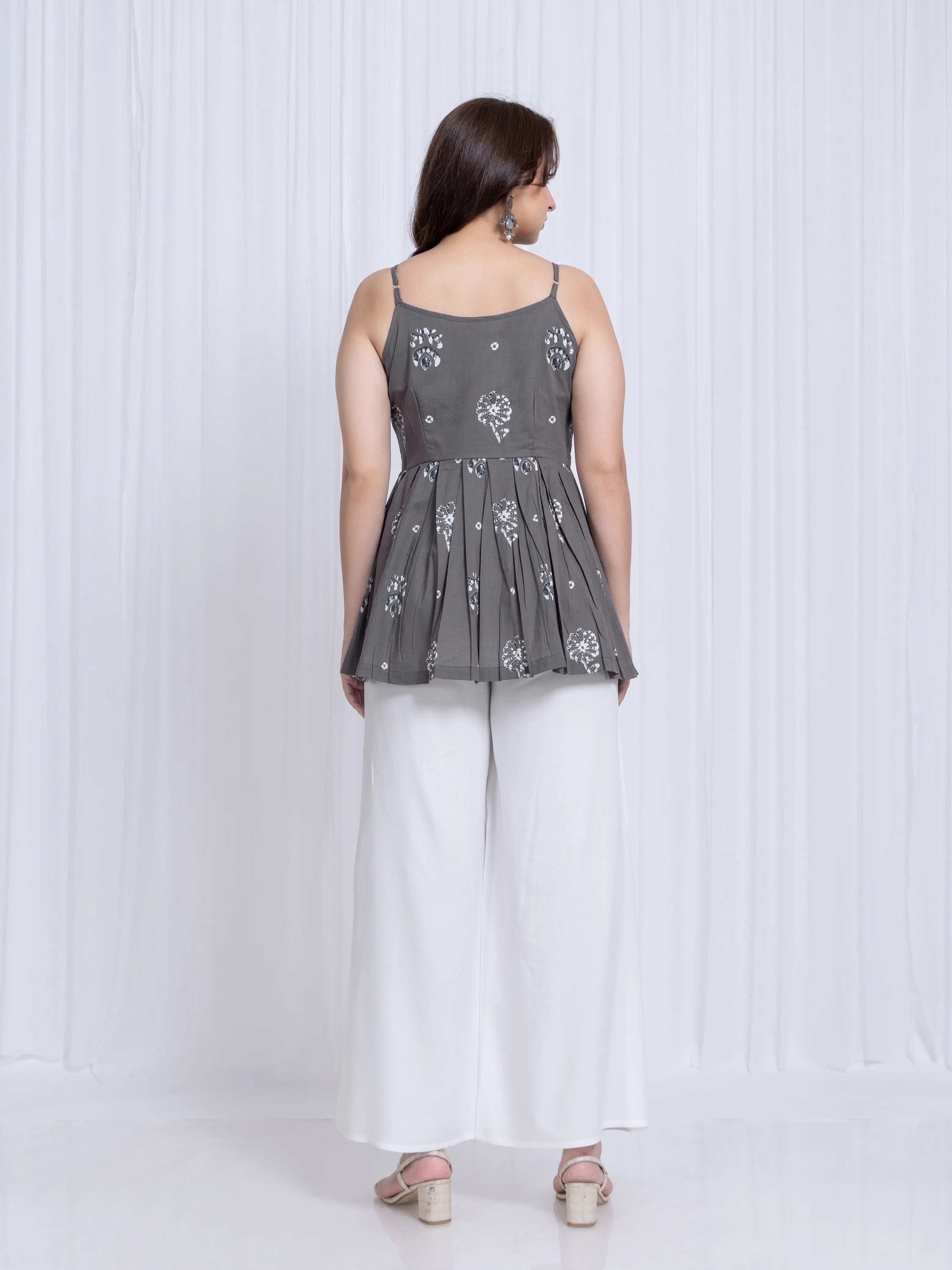 DABU PRINTED INDO WESTREN FLAIRED SHORT TOP