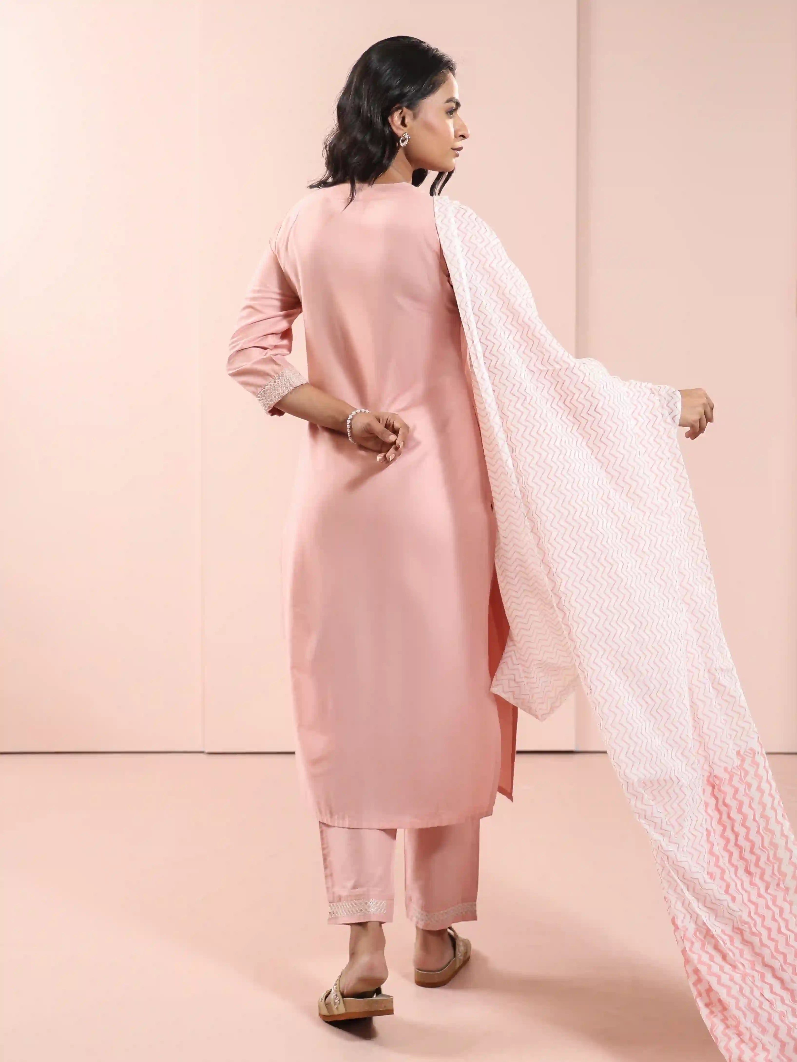 Women Impatiens Pink 3pc-sequence-embroidery-kurta-set-with-fancy-dupatta