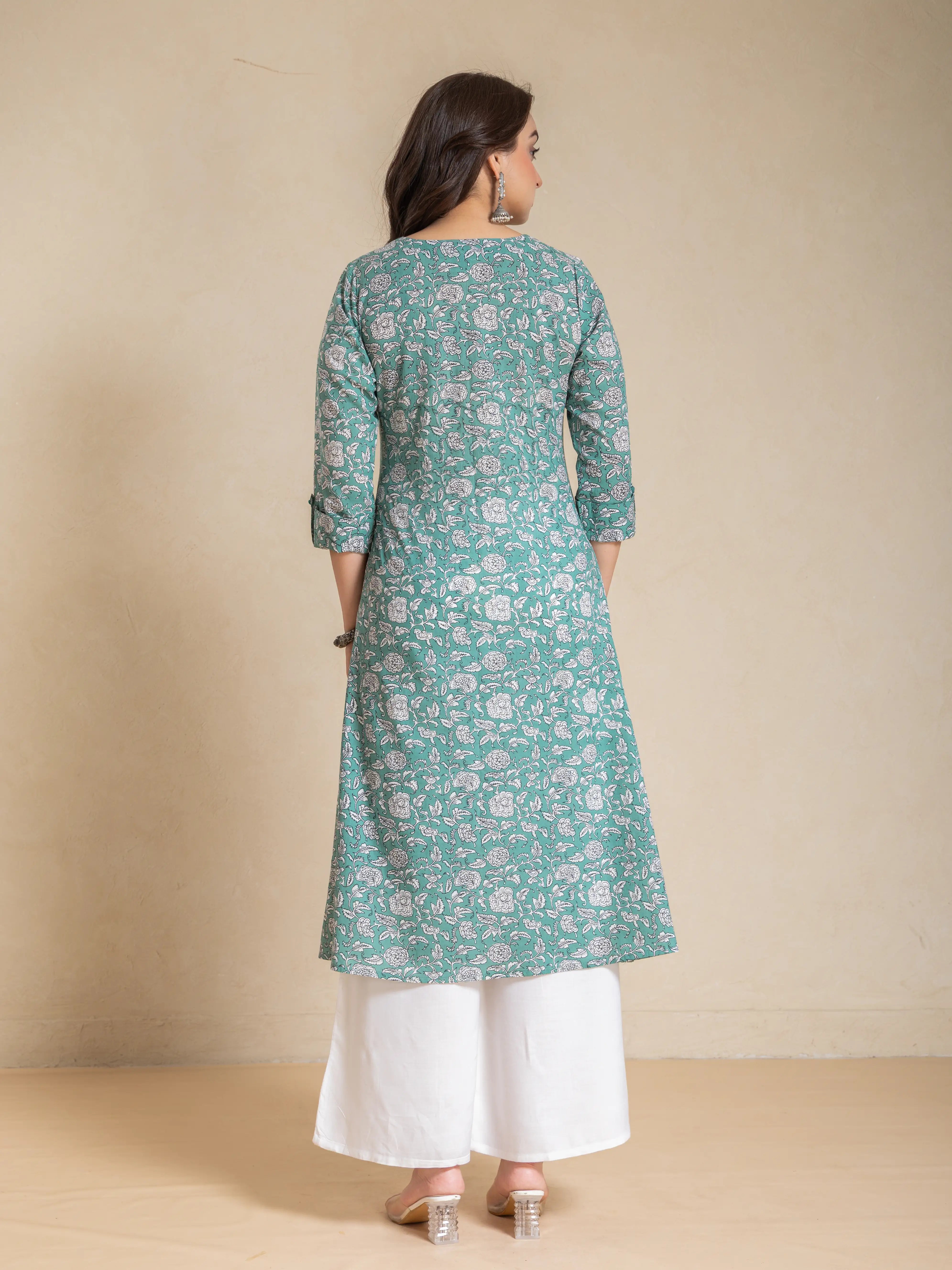PRINTED LONG A LINE KURTI