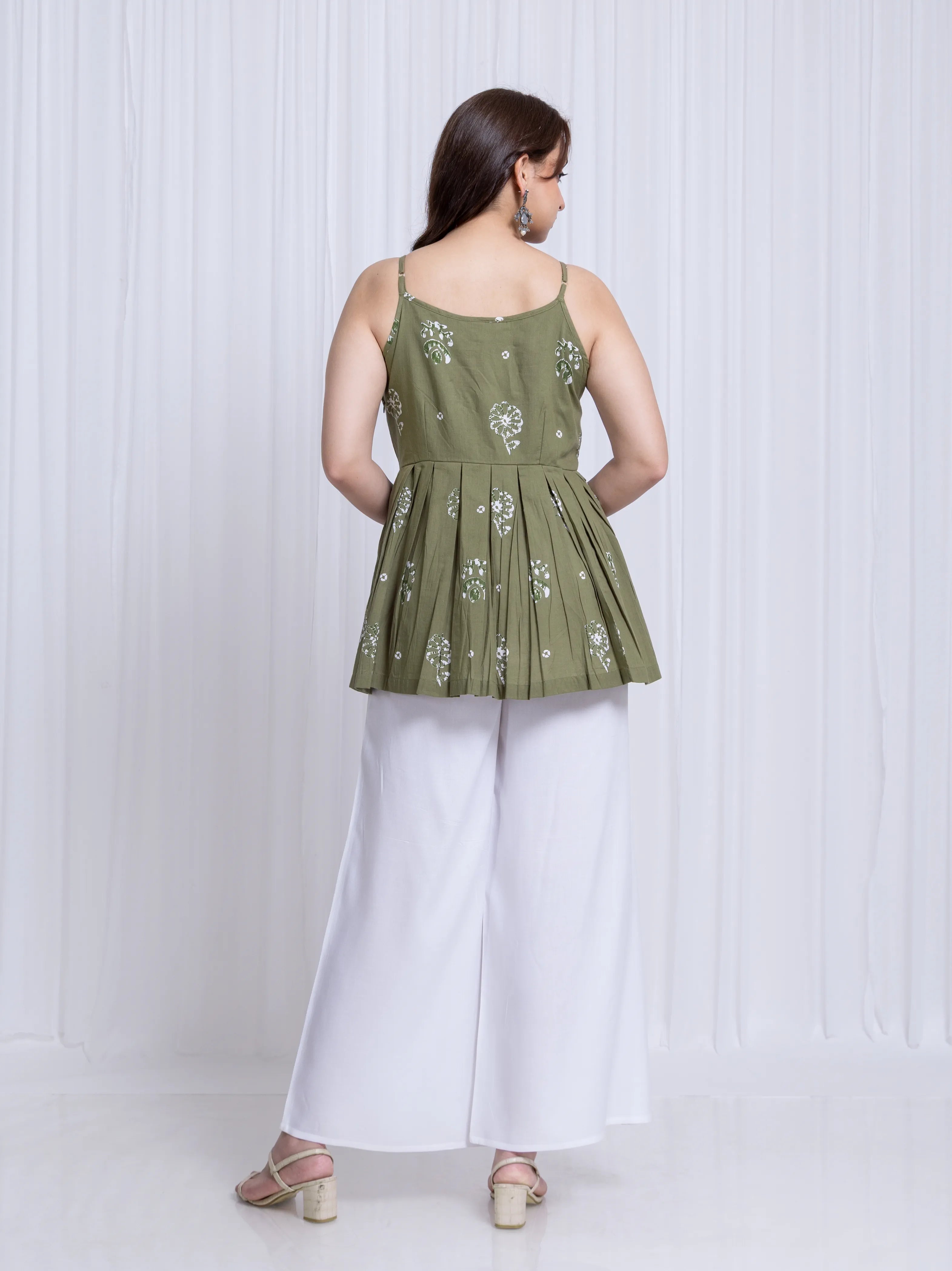 DABU PRINTED INDO WESTREN FLAIRED SHORT TOP