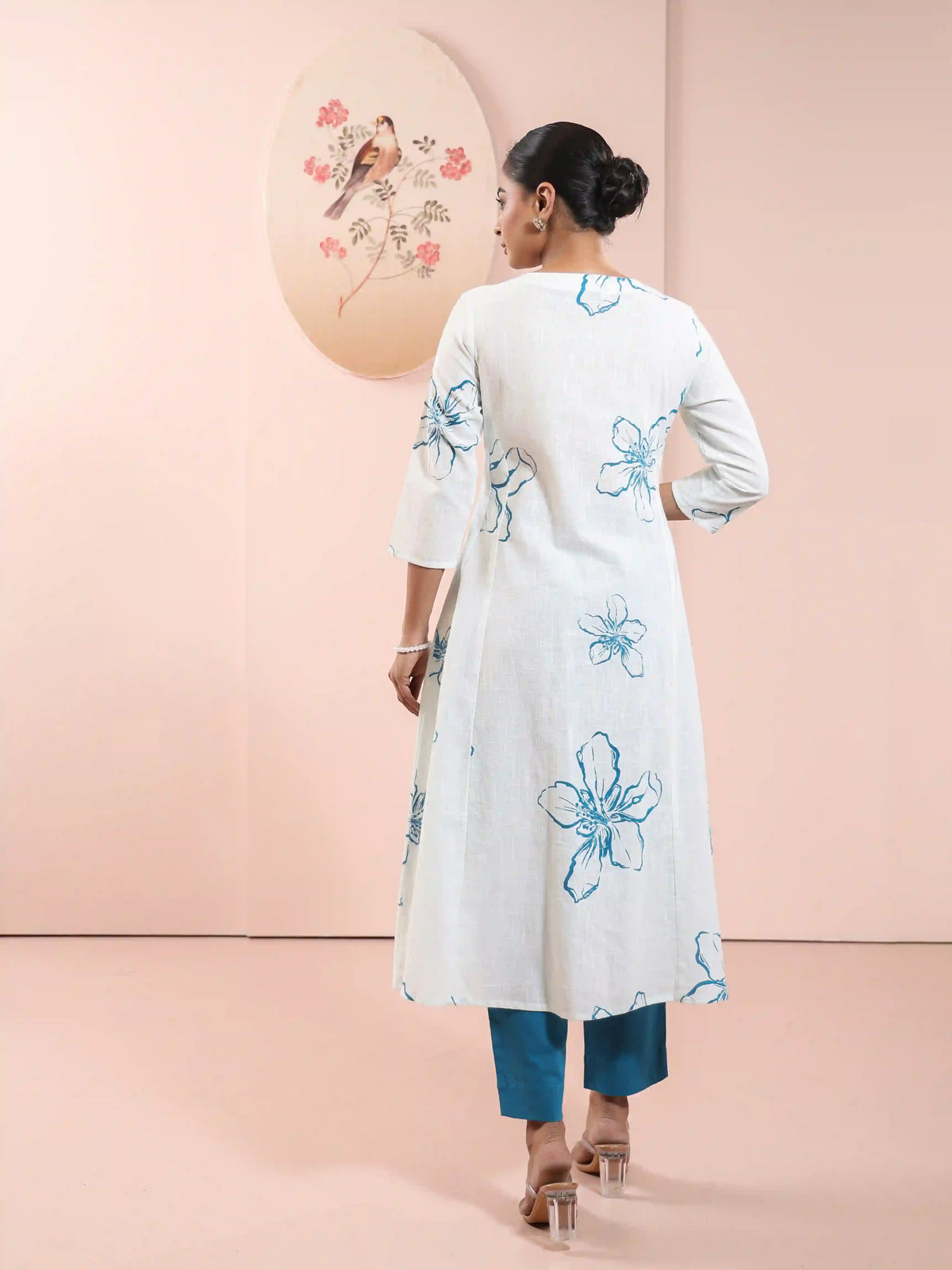 FLORAL PRINTED 2PC KALIDAR KURTA SET