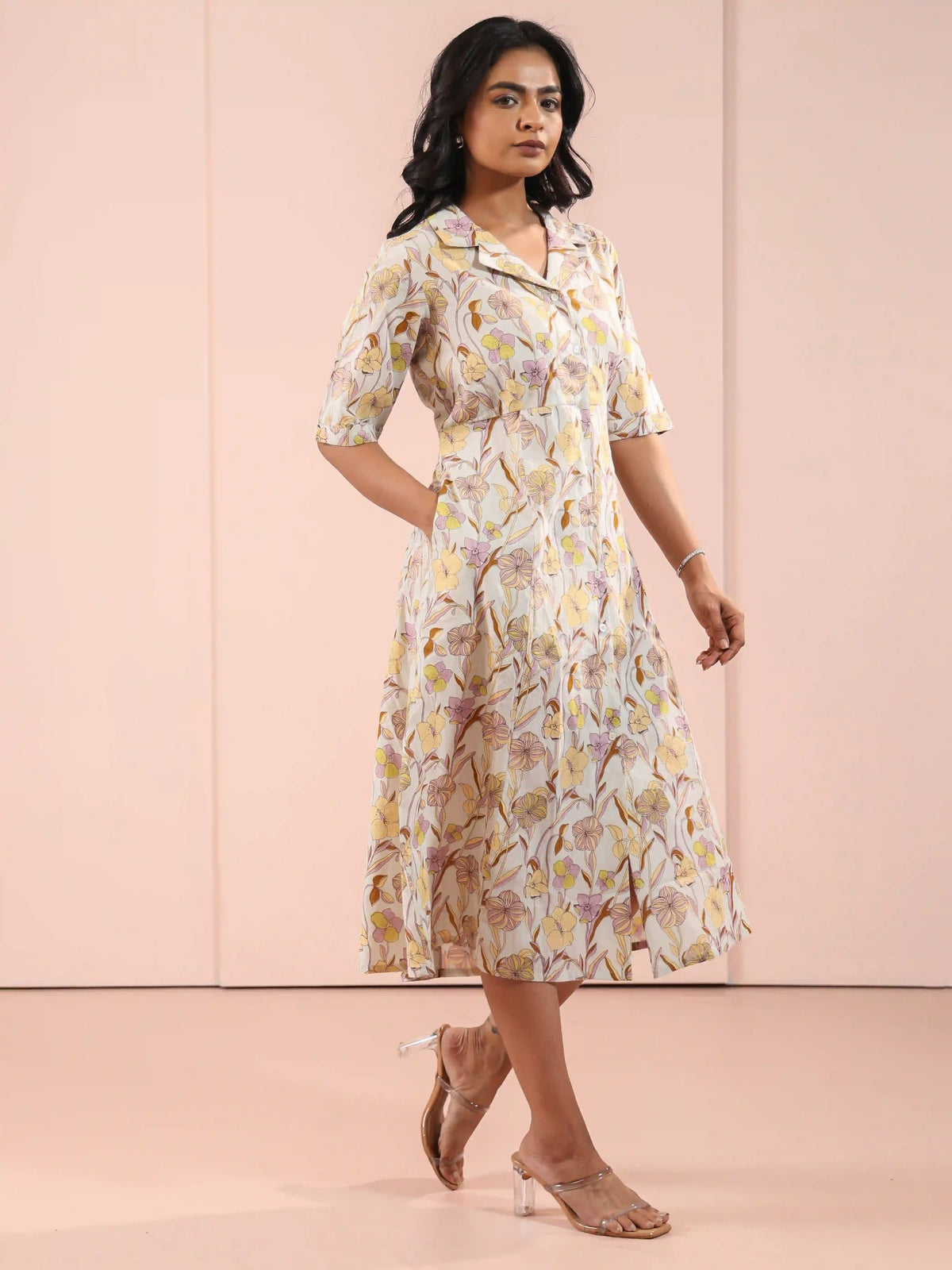 FUSION WEAR FLORAL PRINTED A-LINE DRESS