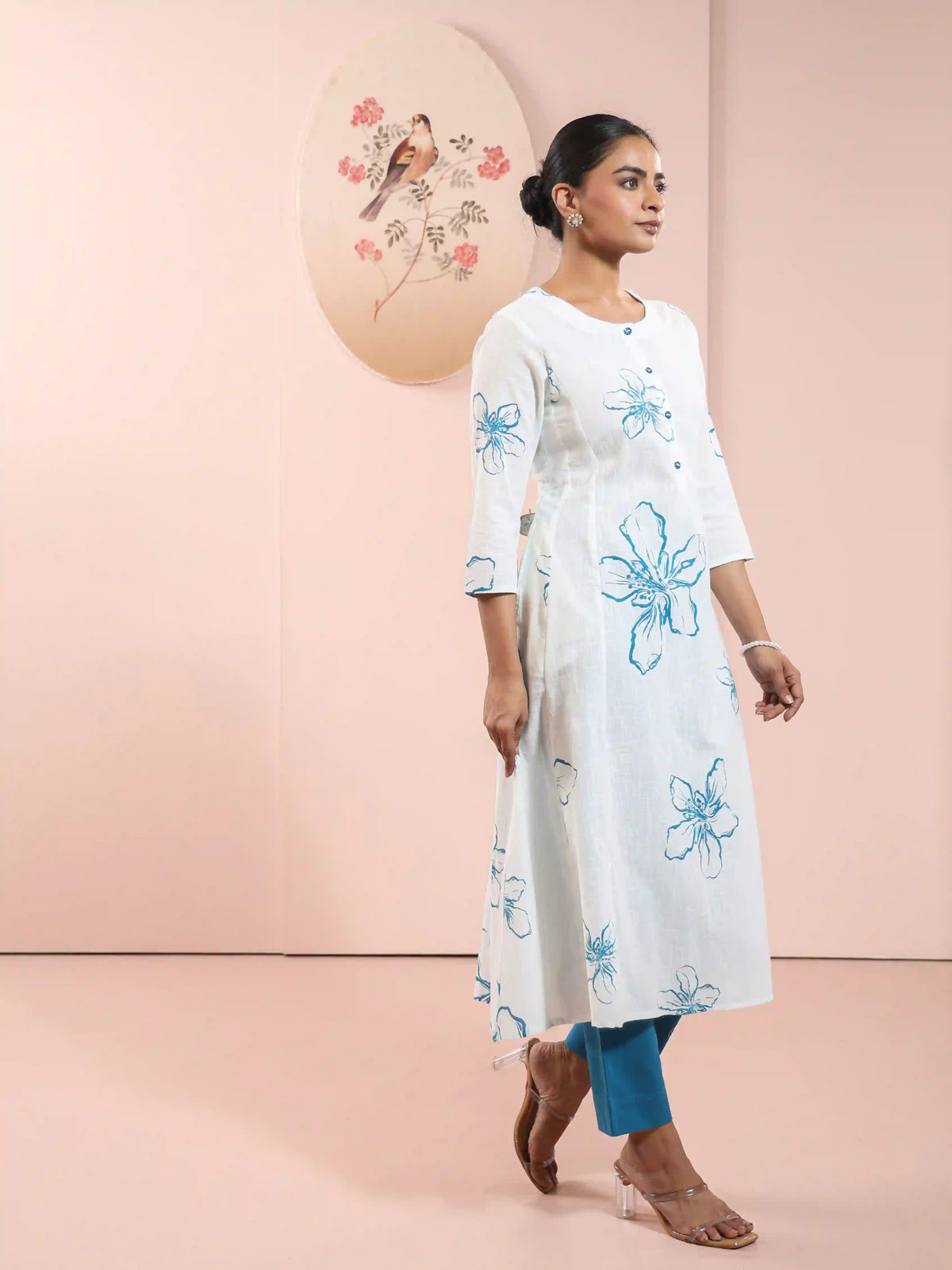 FLORAL PRINTED 2PC KALIDAR KURTA SET