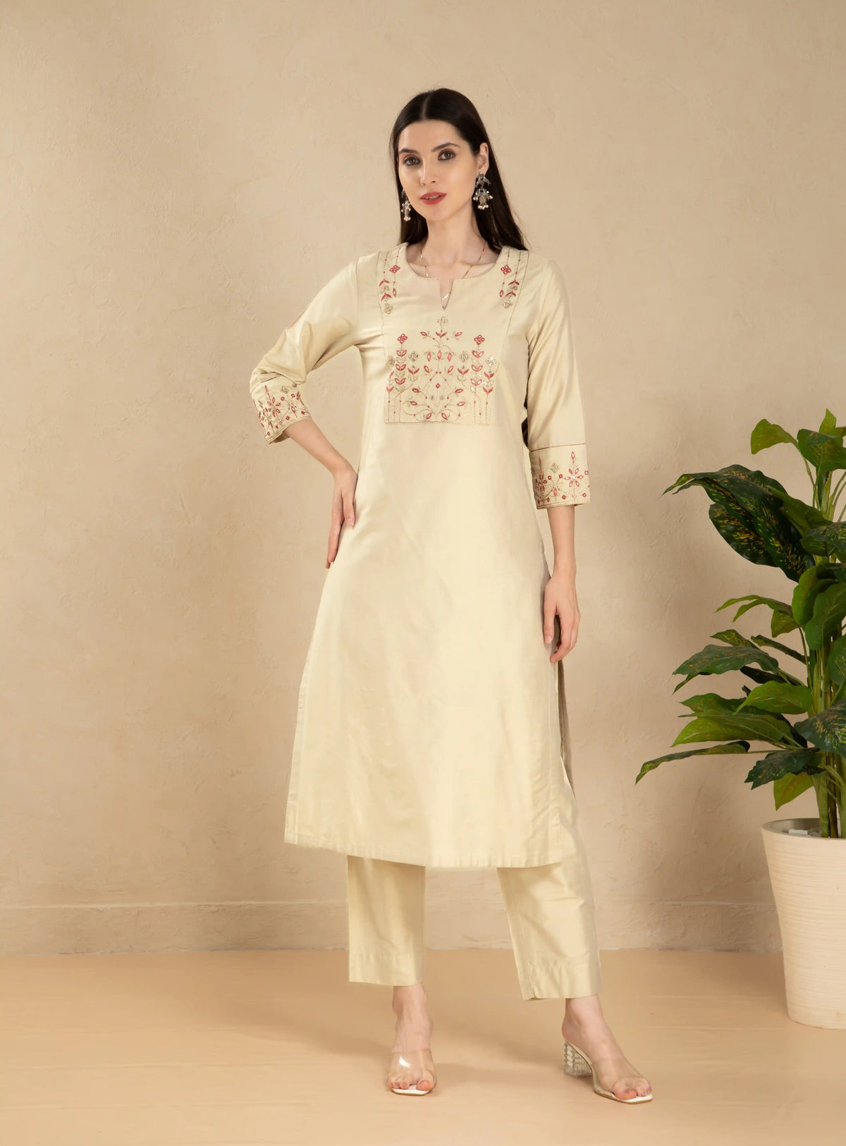SILK BASE 2PC KURTA SET WITH GOTA PATTI EMBROIDERY