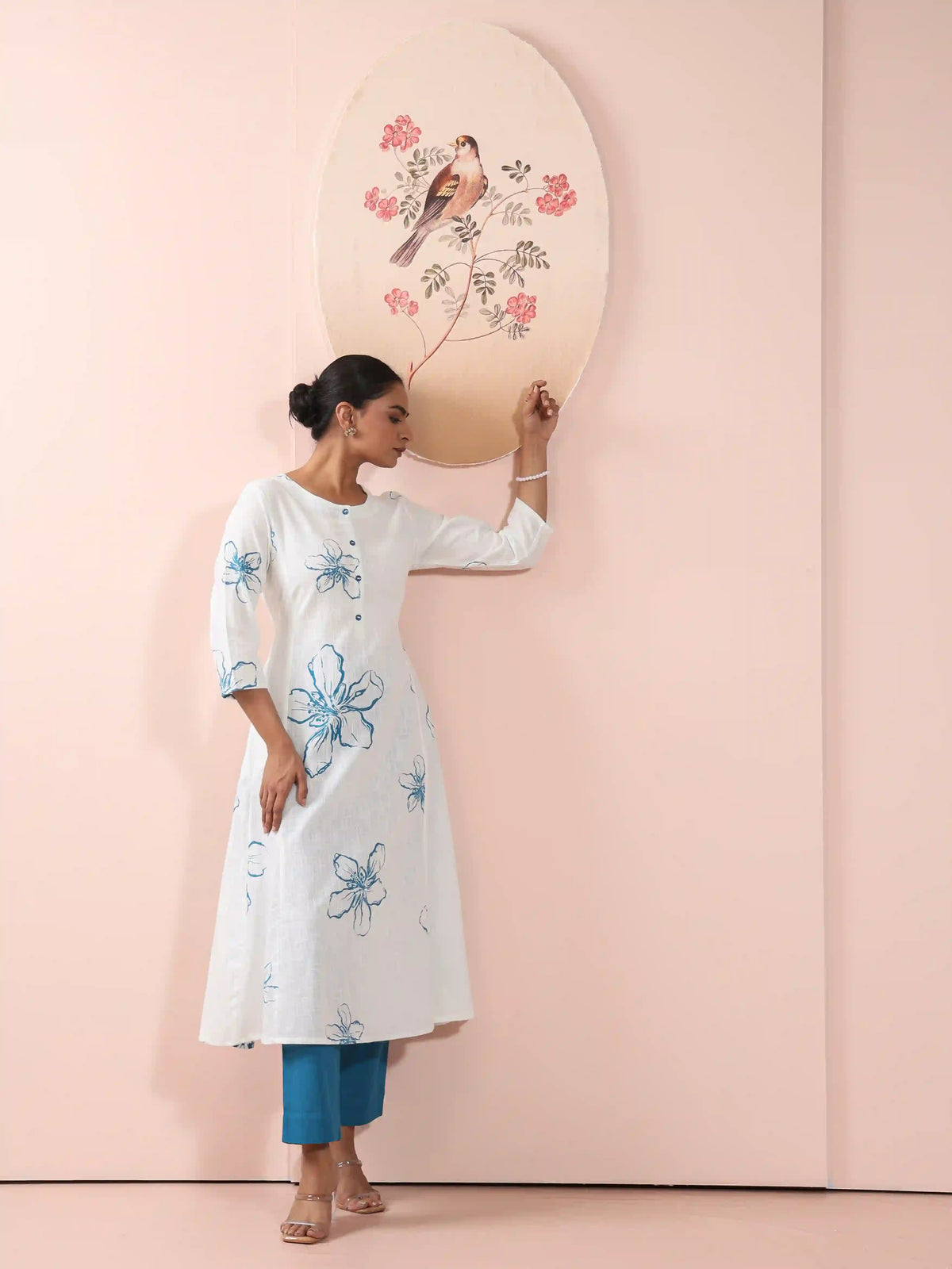 FLORAL PRINTED 2PC KALIDAR KURTA SET
