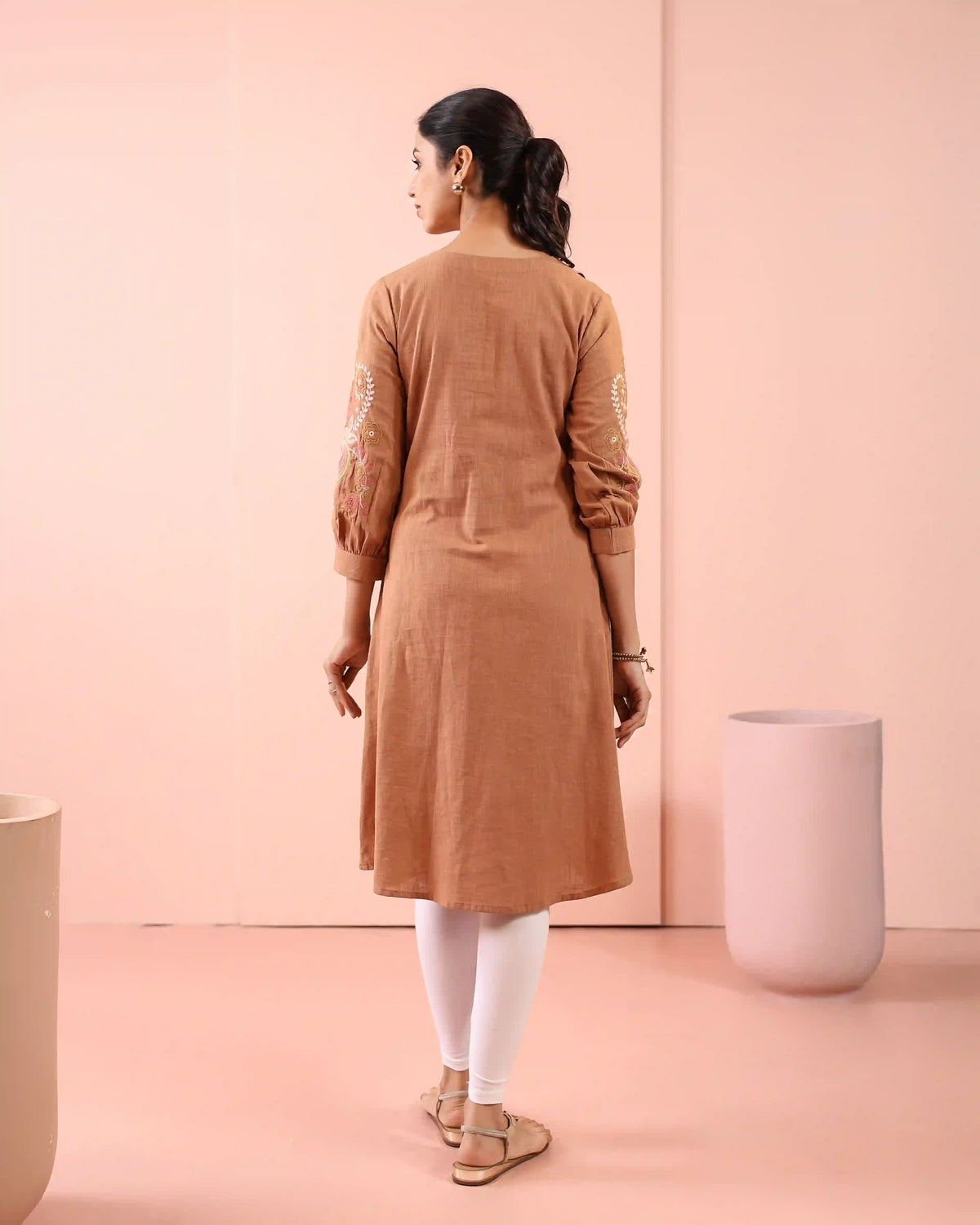 A-LINE 2PC KURTA SET DETAILED WITH CRAFT EMBROIDERED & DORI LATKAN