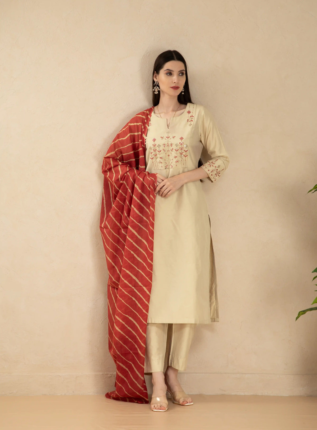 SILK BASE 2PC KURTA SET WITH GOTA PATTI EMBROIDERY