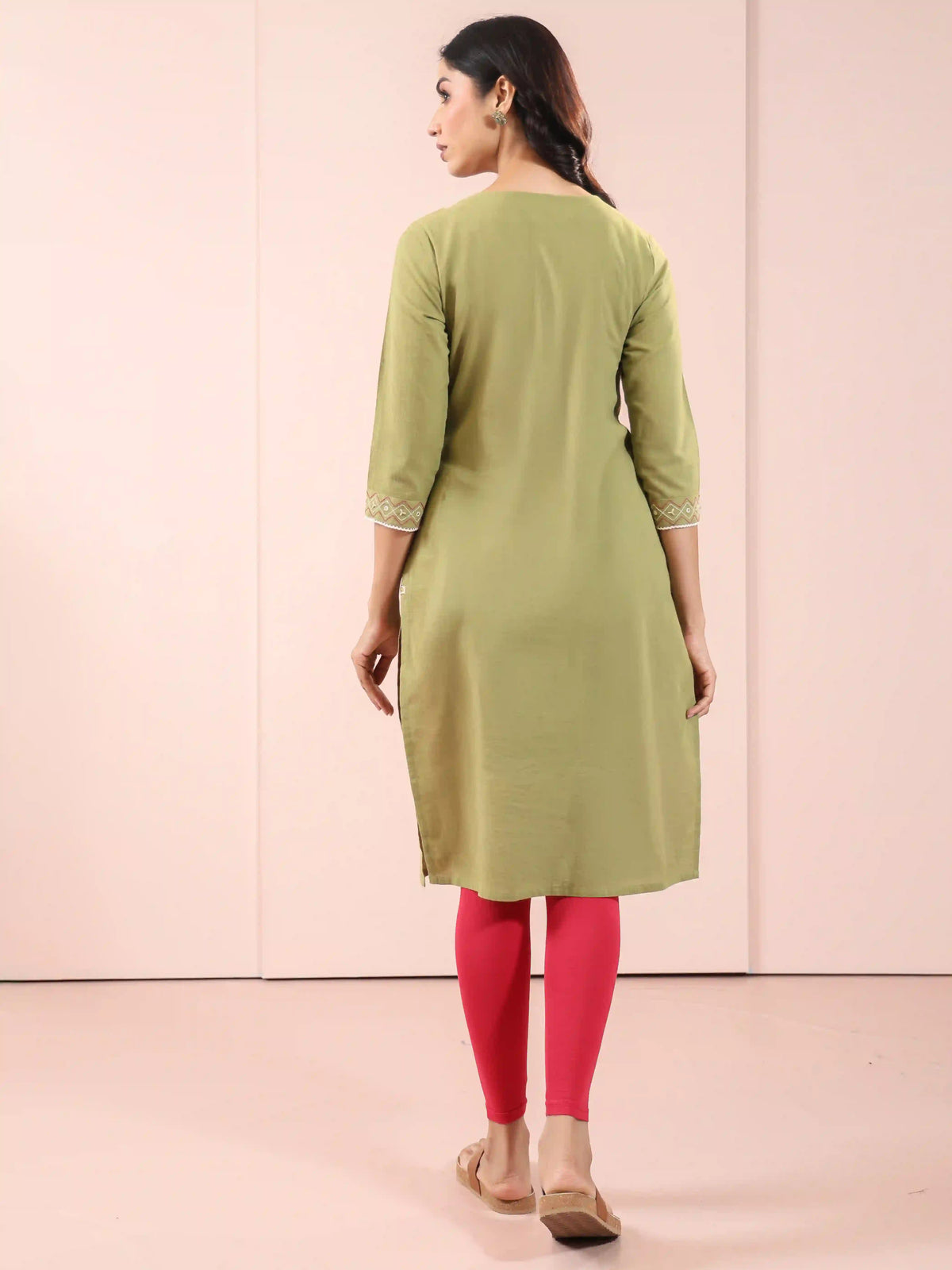 KNEE LENGTH MIRROR EMBROIDERED KURTI