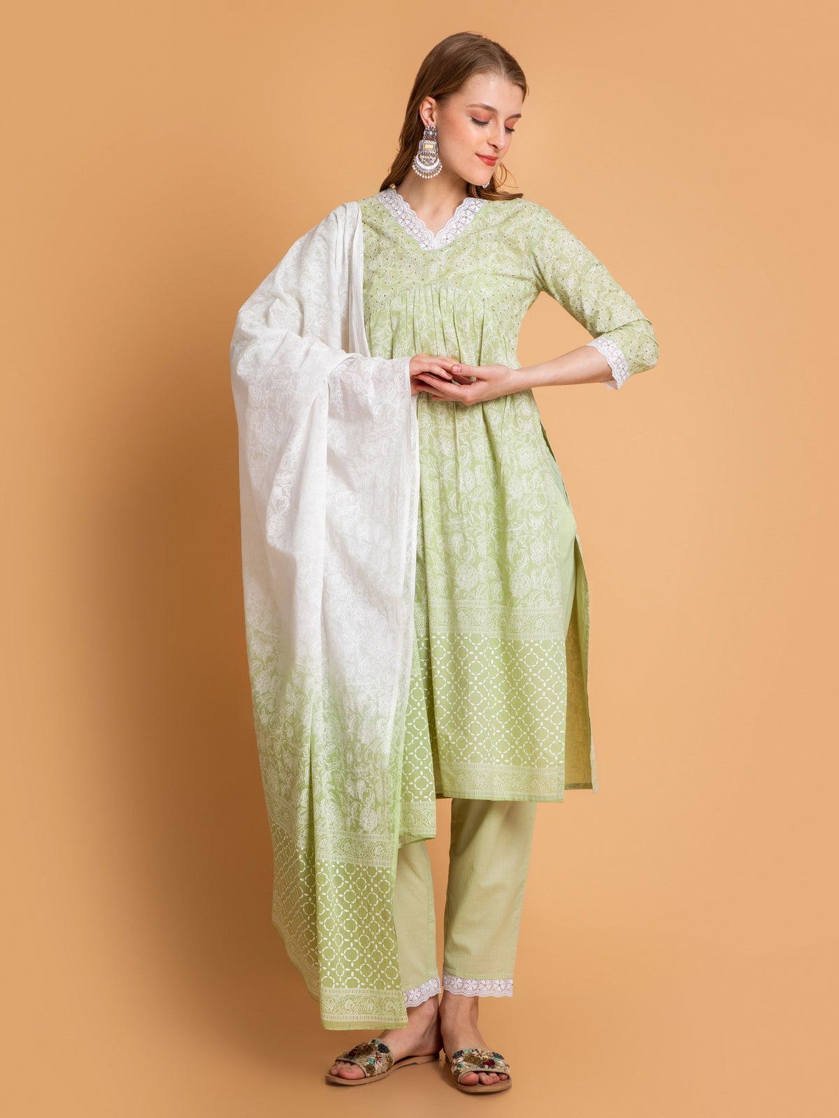 KHADI PRINTED ALIA CUT 3 PCS SET