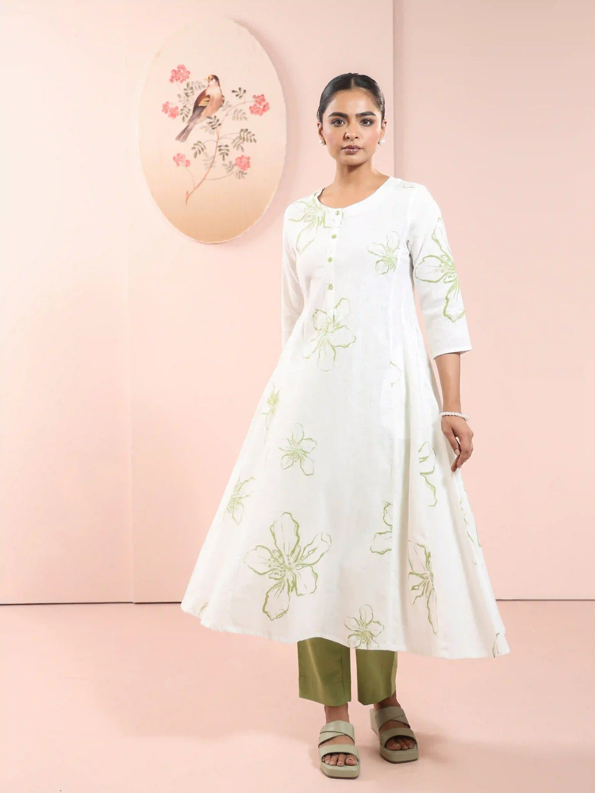 FLORAL PRINTED 2PC KALIDAR KURTA SET
