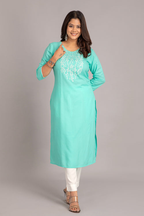 DAYOUT / WORK WEAR EMBROIDERED 2PCS KURTA SET