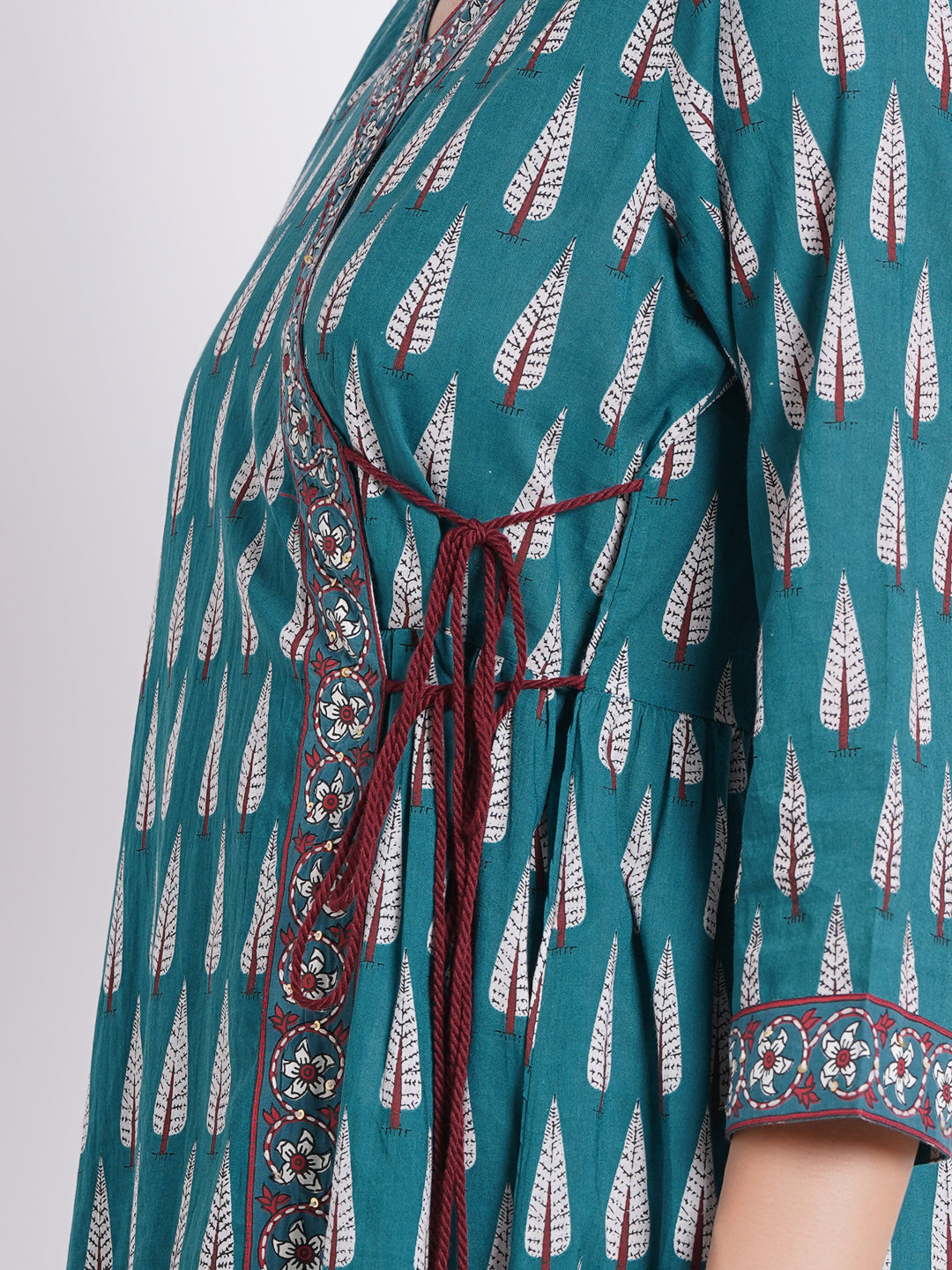 Mul Cotton Angrakha Kurta with Hand Embellishments