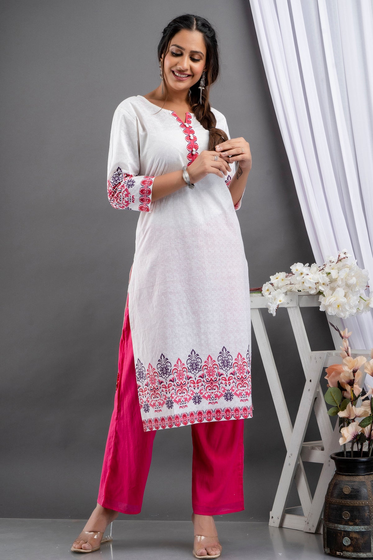 PRINTED STRAIGHT LONG KURTI