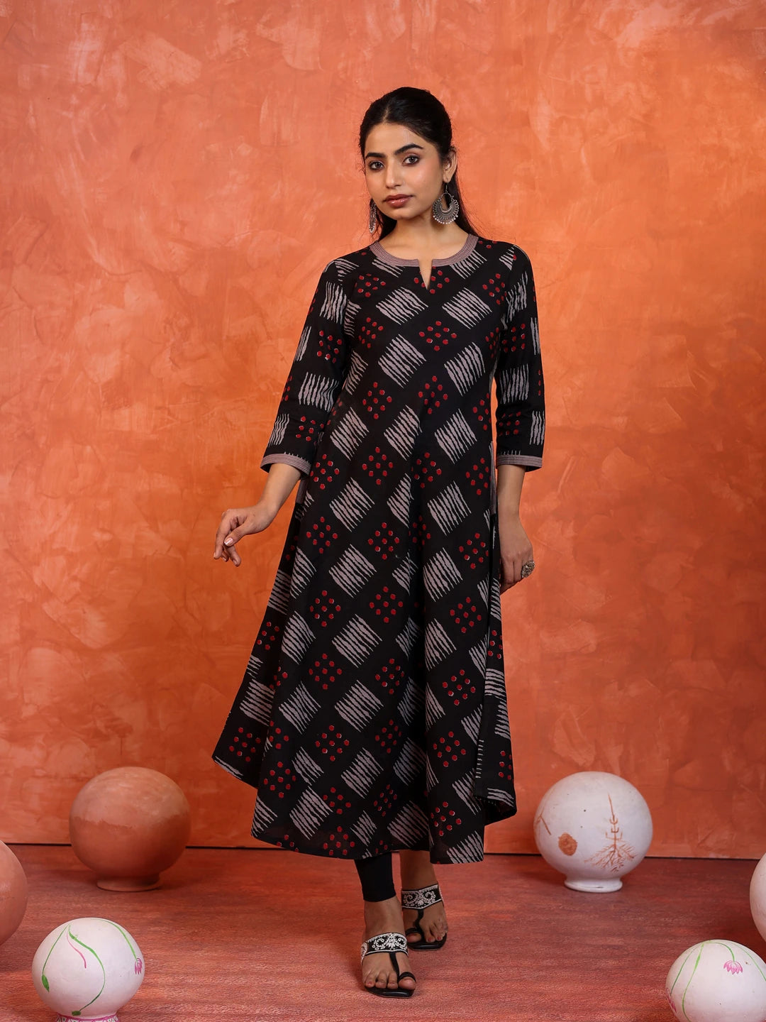 DABU PRINTED LONG BIAS DRESS
