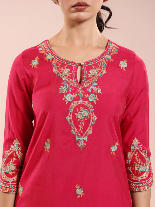 3PC CHIKANKARI EMBROIDERY KURTA SET