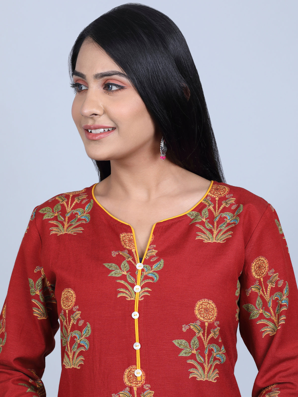 RAYON PRINTED STRAIGHT LONG KURTI