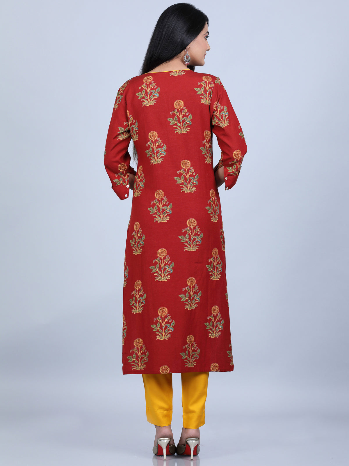 RAYON PRINTED STRAIGHT LONG KURTI