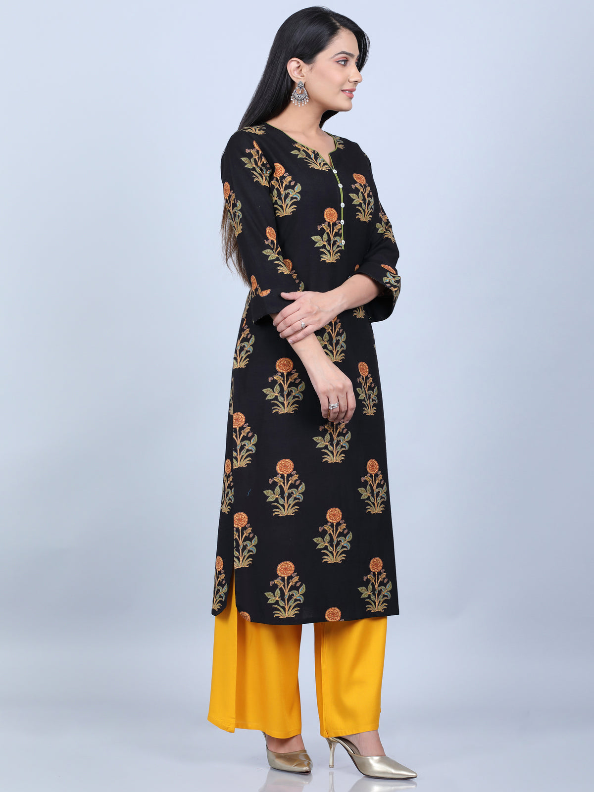 RAYON PRINTED STRAIGHT LONG KURTI