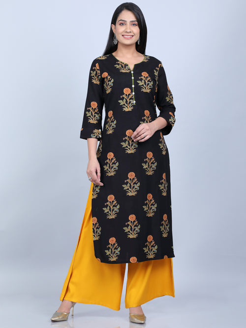 RAYON PRINTED STRAIGHT LONG KURTI