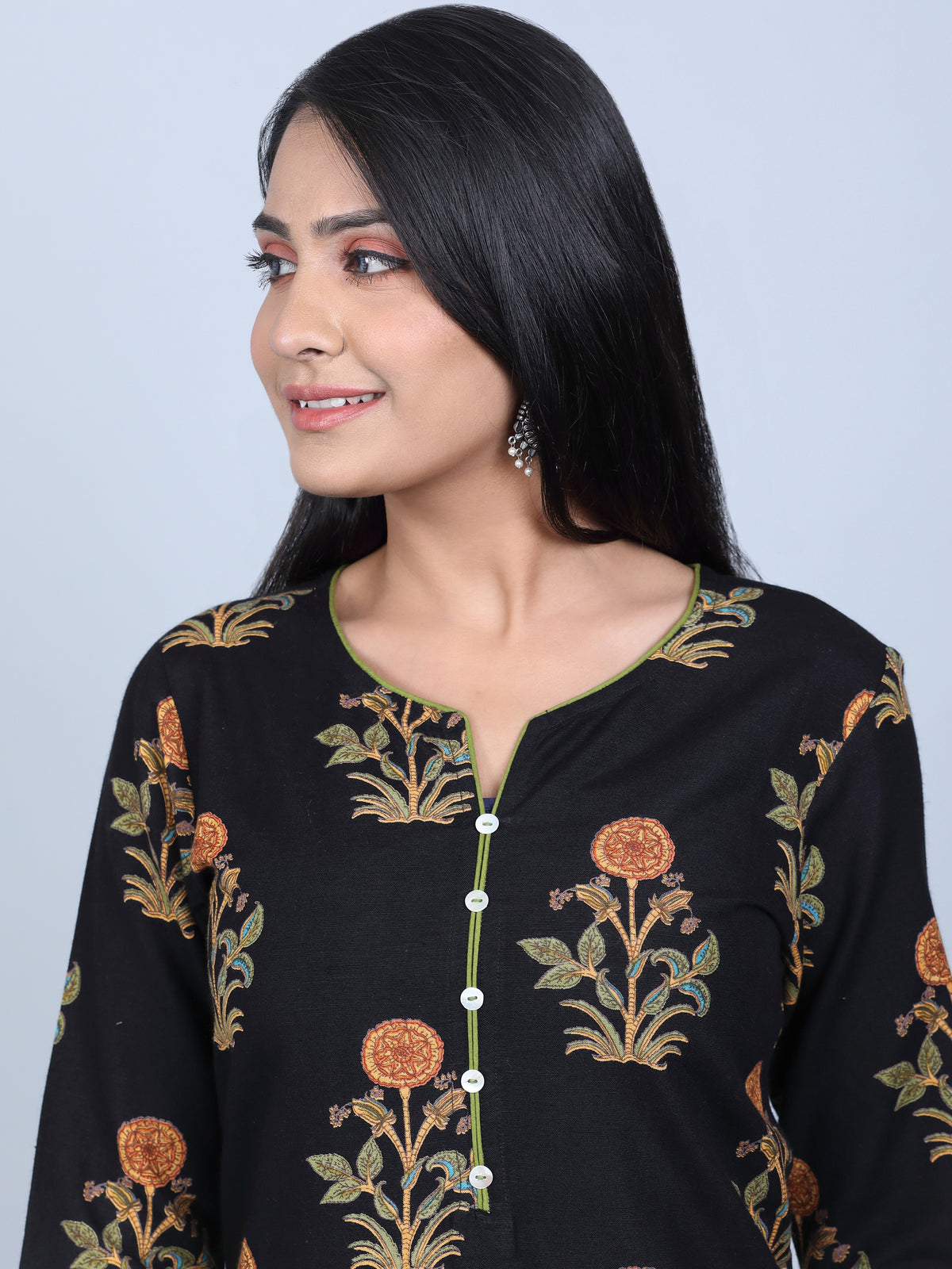 RAYON PRINTED STRAIGHT LONG KURTI