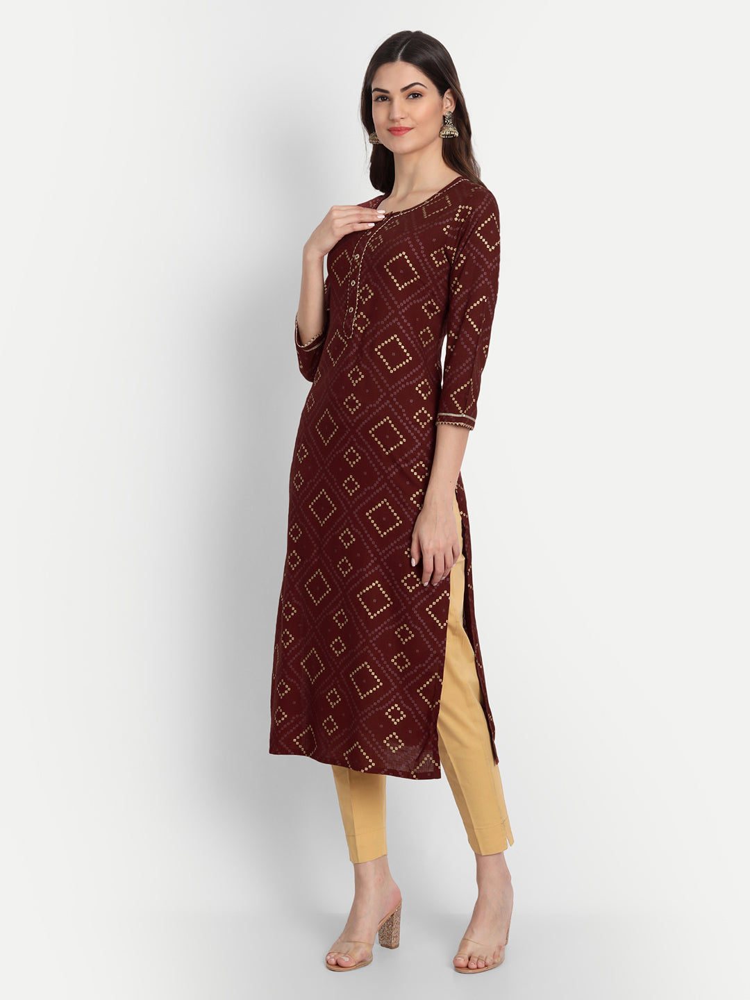 BANDHEJ PRINTED LONG KURTI