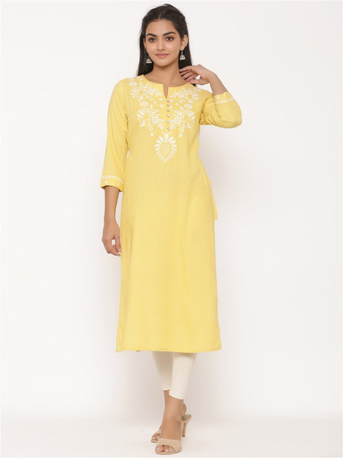 RAYON EMBROIDERED LONG KURTA