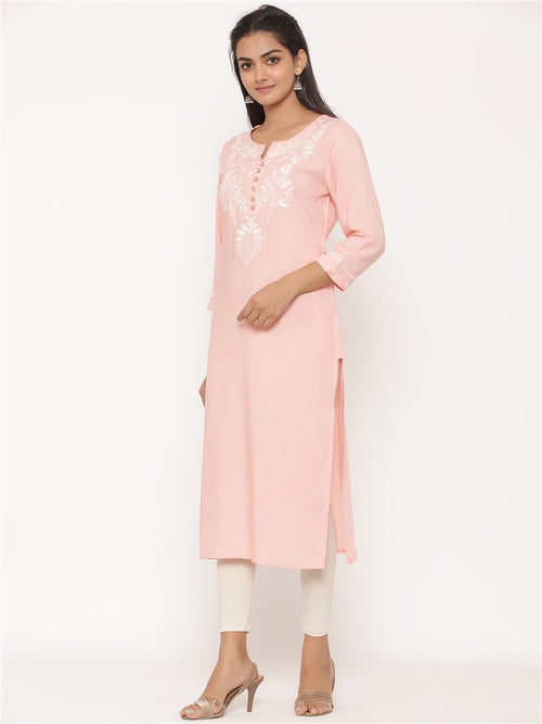 RAYON EMBROIDERED LONG KURTA